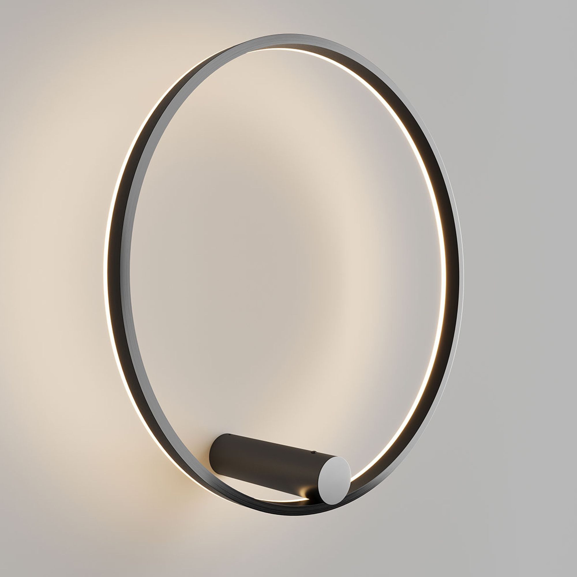 s.luce Deckenleuchte LED Wand- & Deckenleuchte Ring Air rund indirekt Ø 60cm Schwarz, Warmweiß