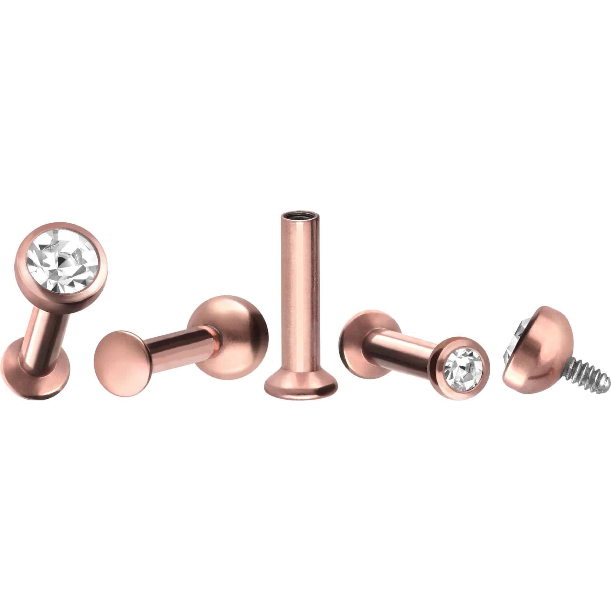 PIERCINGLINE Piercing-Set Chirurgenstahl Triple Piercing Mini Labret mit Innengewinde FLAT-DISC (Labrets, 1-tlg)