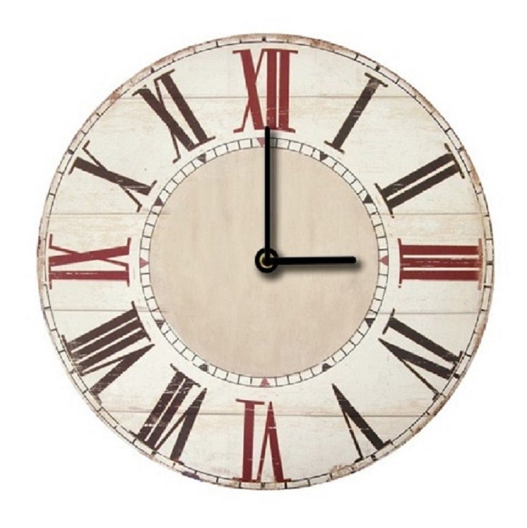 Wanduhr Vintage Holz MDF XXL groß Wanduhren Holzuhr Rund Uhr Wand Deko