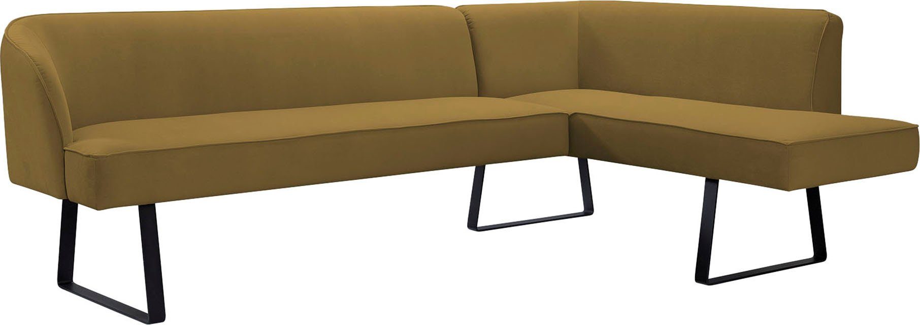 exxpo - sofa fashion Eckbank Americano, mit Keder und Metallfüßen, Bezug in verschiedenen Qualitäten