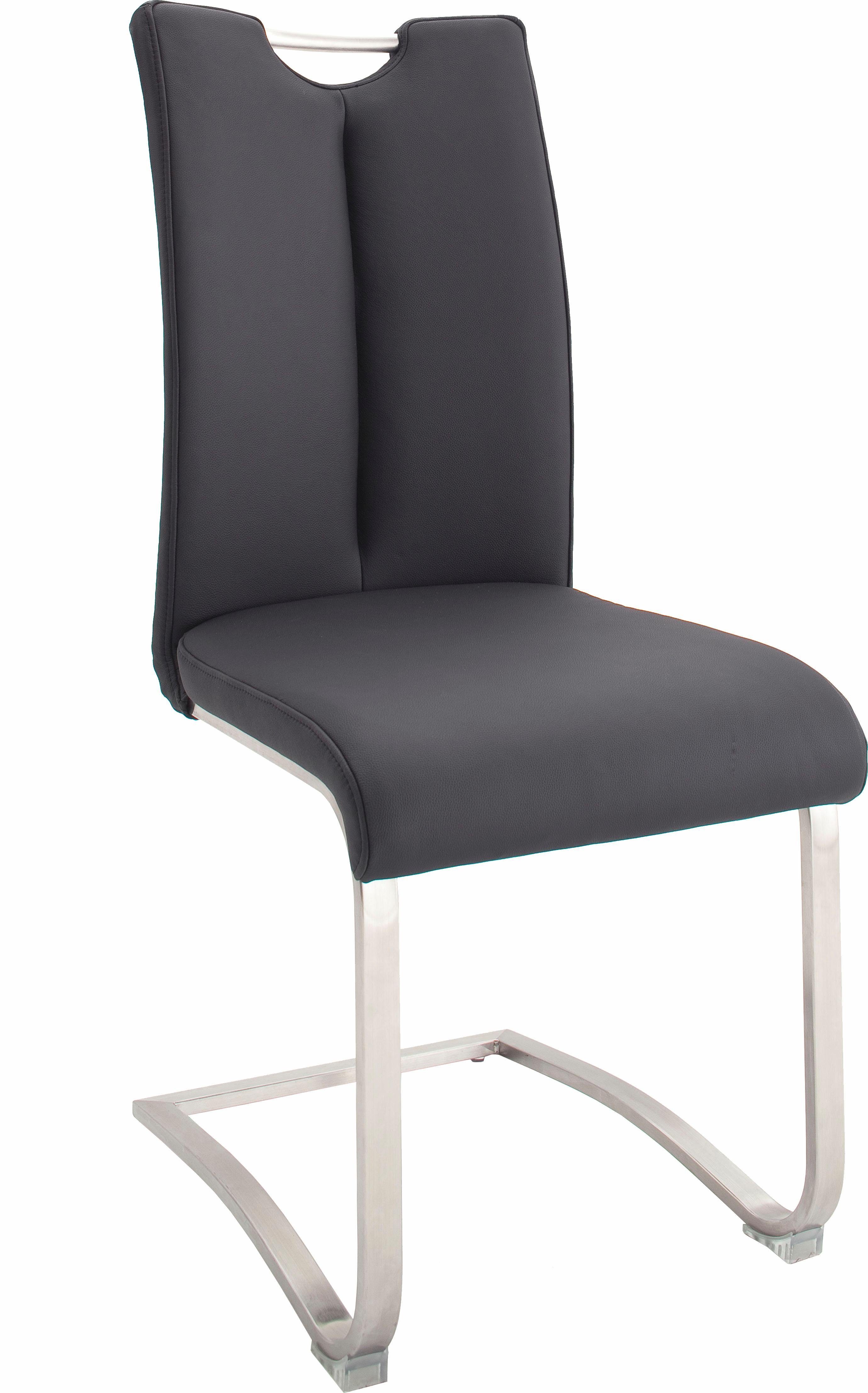 MCA furniture Freischwinger Artos | Kg 140 Echtlederbezug, bis belastbar St), Schwarz/Edelstahl (Set, mit 2 Schwarz Stuhl