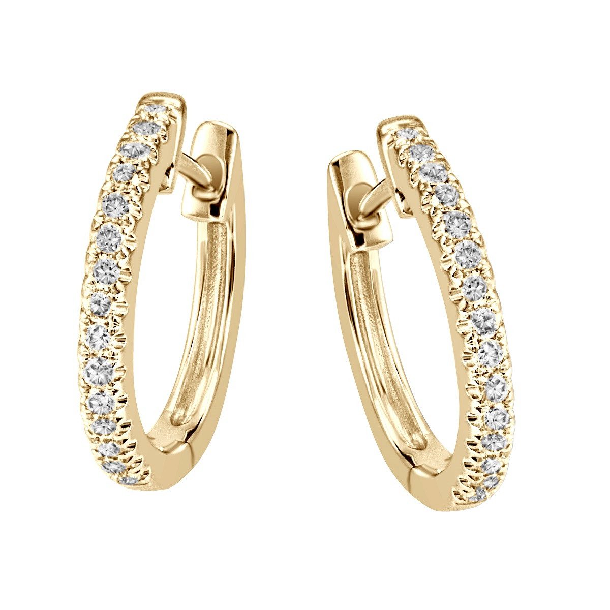 Reflexion Diamonds Klappcreolen rund aus 585/750 Gelb- oder Weißgold, Brill günstig online kaufen