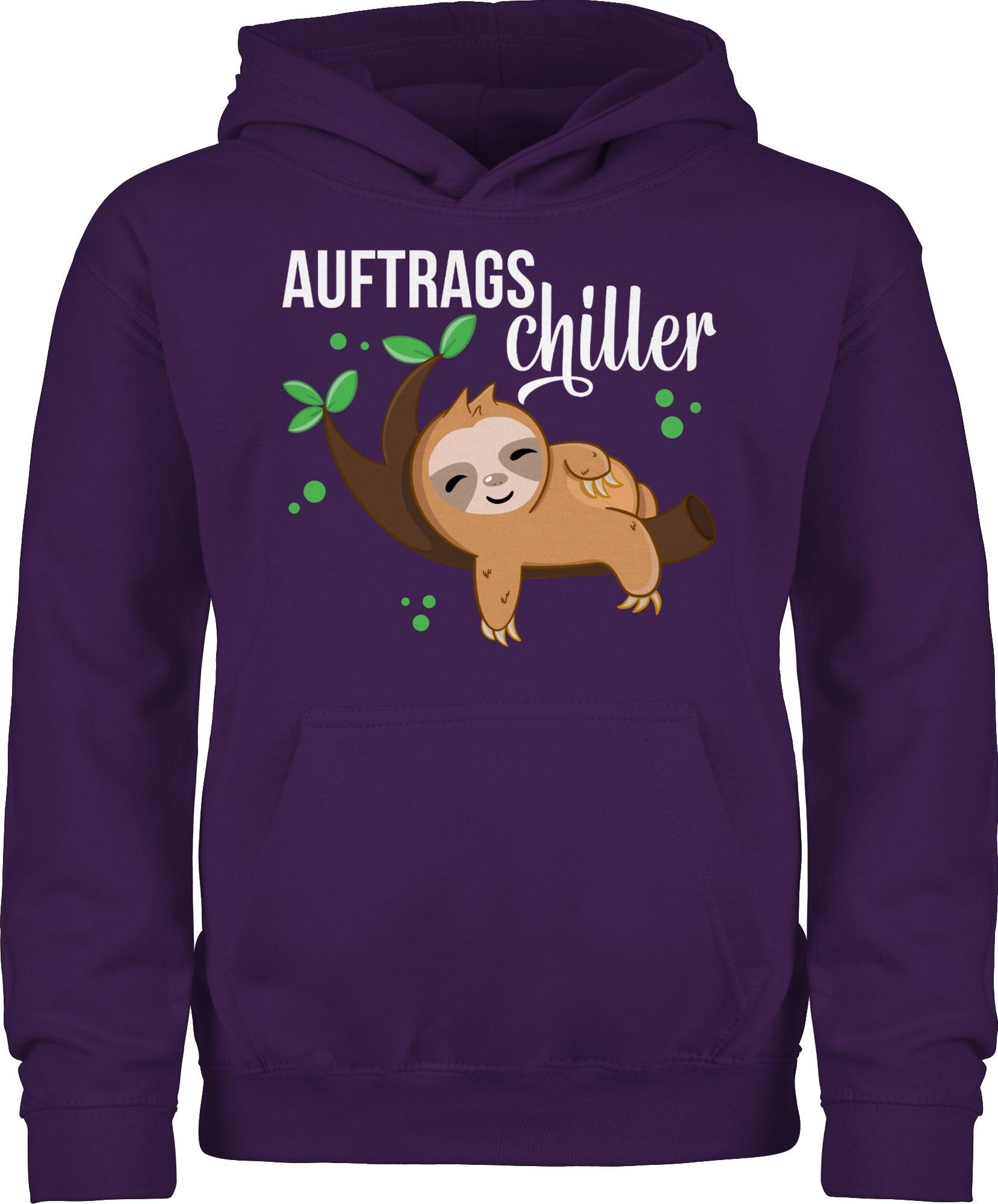 Hoodie Auftragschiller mit Faultier weiß