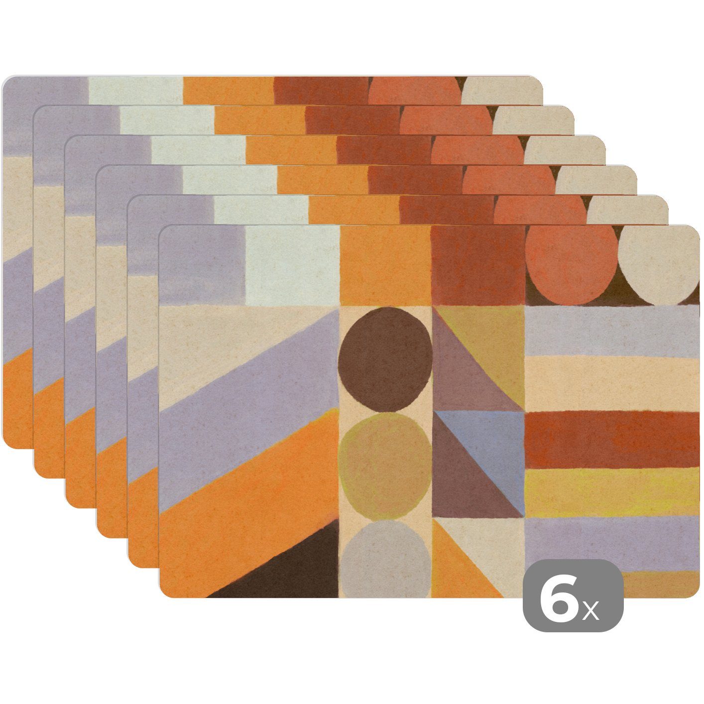 Platzset, Geometrie - Formen - (6-St), Platzmatte, Schmutzabweisend MuchoWow, - Farben Platzset, Pastell, Tischmatten, Platzdecken