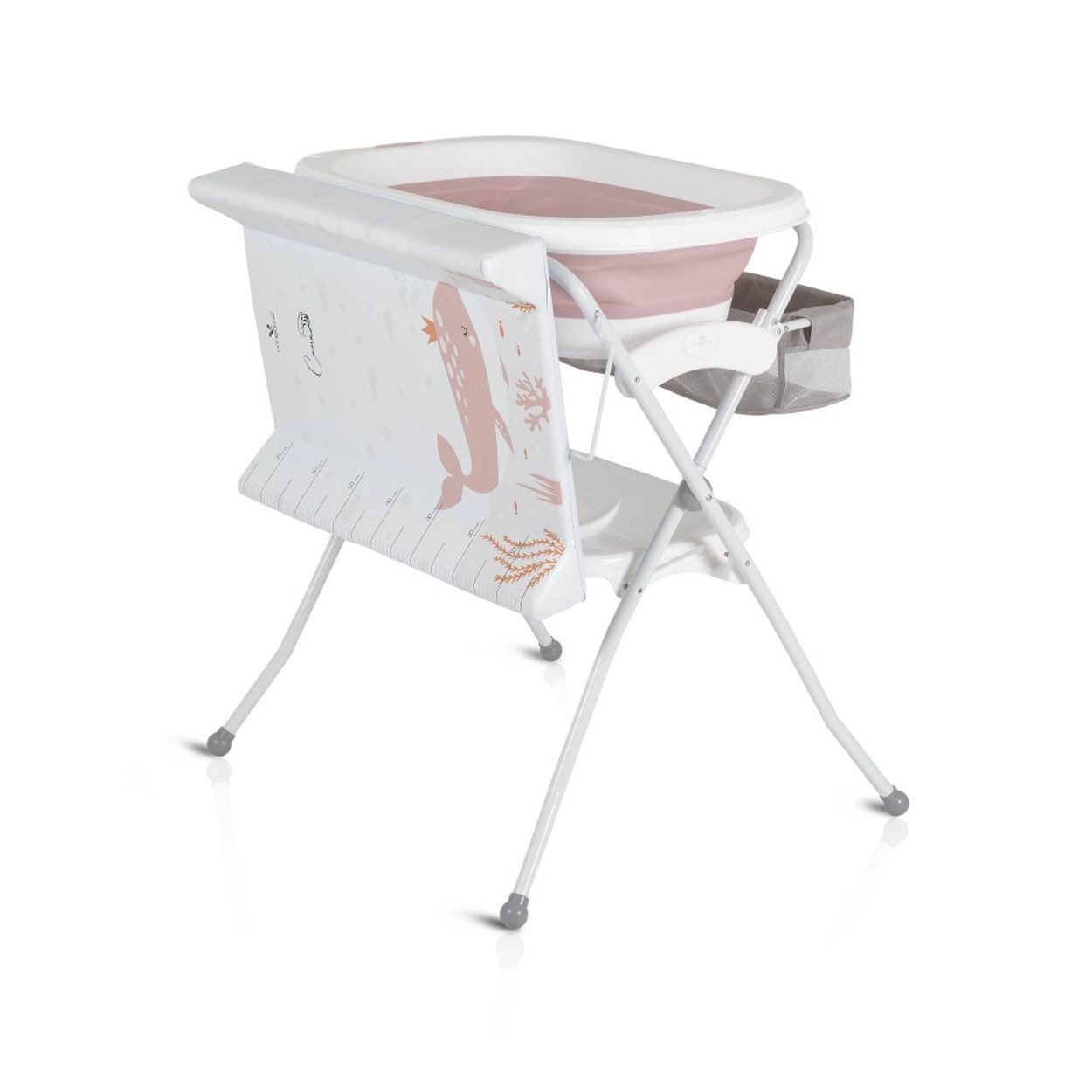 Cangaroo Babybadewanne Babywanne Wickeltisch Como, faltbar, Wickelauflage, Zubehörfach