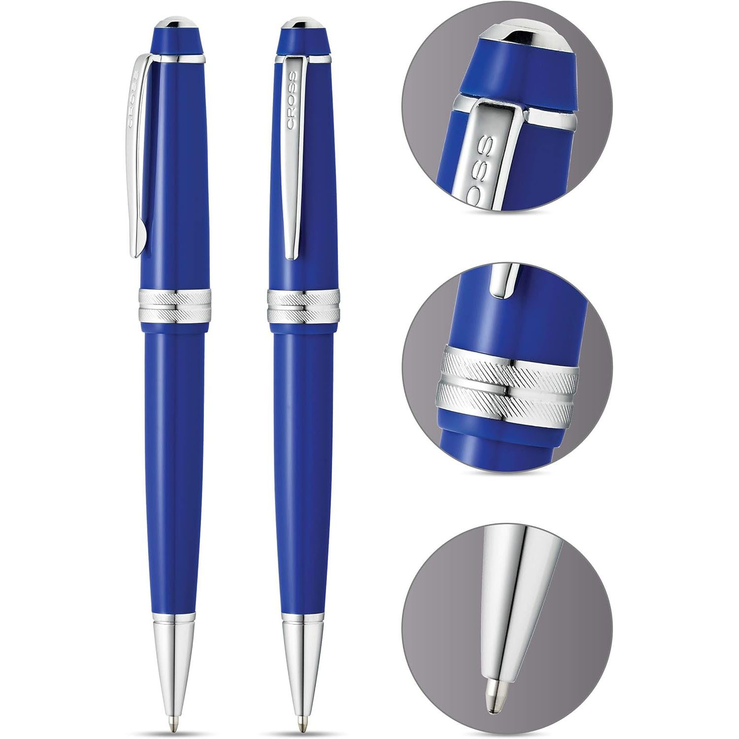 CROSS-USA Kugelschreiber CROSS Kugelschreiber Bailey Light Blau-Lack/Chrom, aus Kunststoff