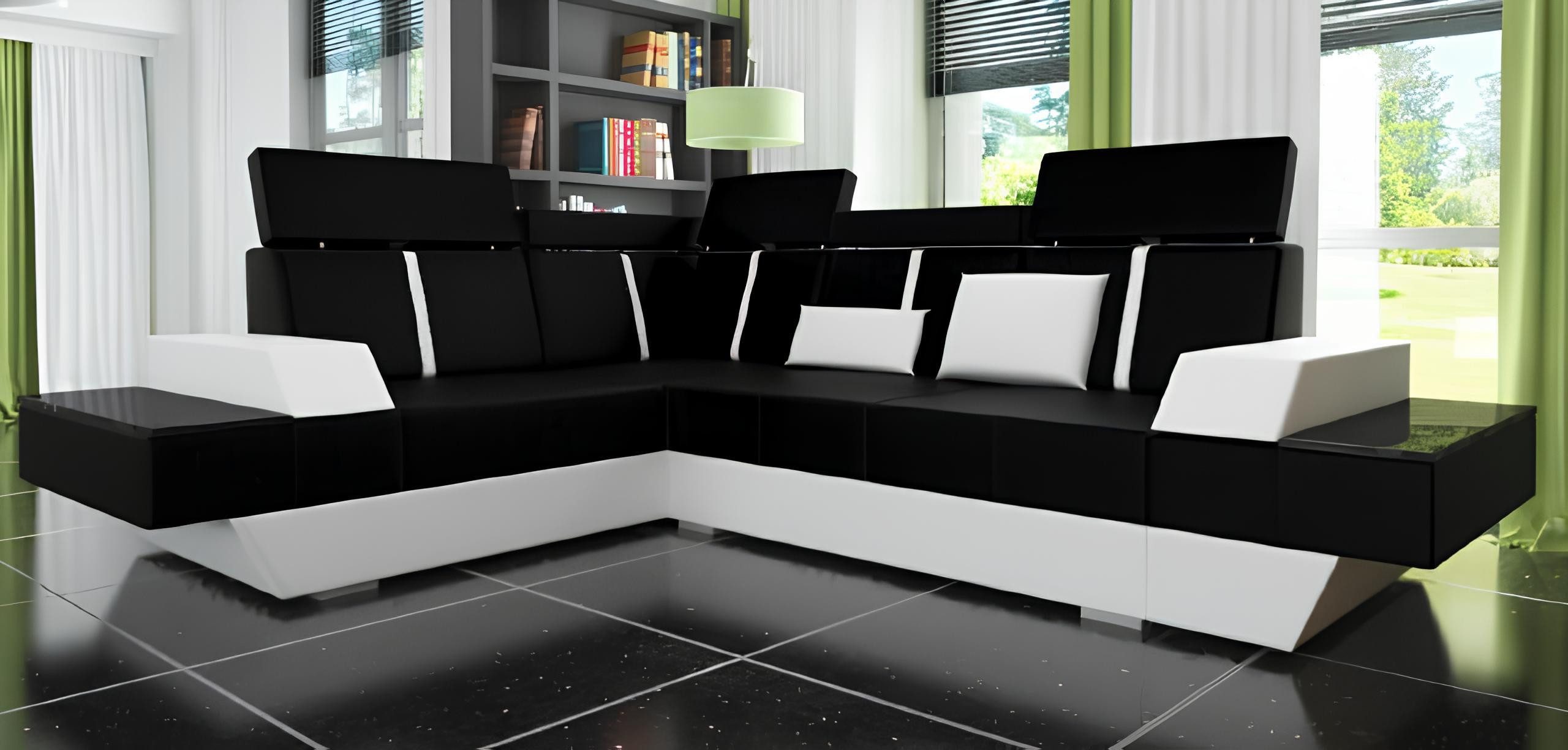 Xlmoebel Ecksofa Individuell angefertigtes Ledersofa mit USB-Anschluss für das, Hergestellt in Europa