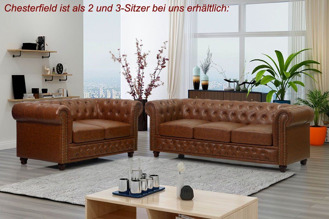 antikbraun 3-sitzer (204624) Sofa 3-Sitzer Chesterfield KMH