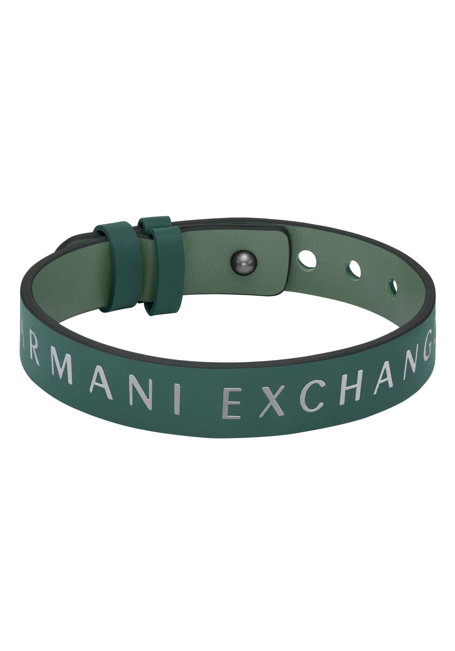 ARMANI EXCHANGE Armband AXG0107040, AXG0108040, AXG0109040, AXG0106040 (Set, 2-tlg), zum Wenden anthrazit-grün | Edelstahlarmbänder
