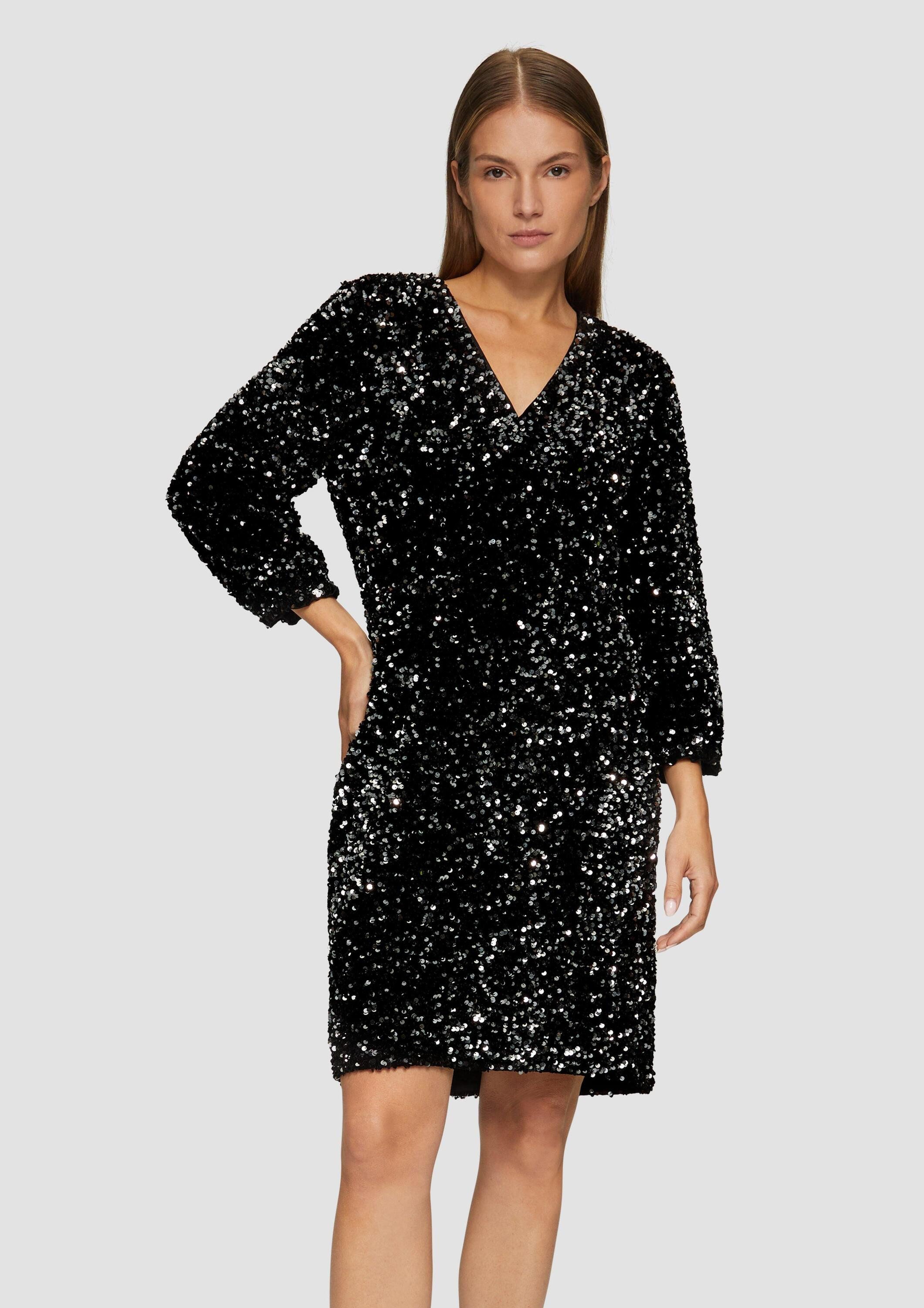 s.Oliver Minikleid Kleid Samtkleid mit Pailletten günstig online kaufen
