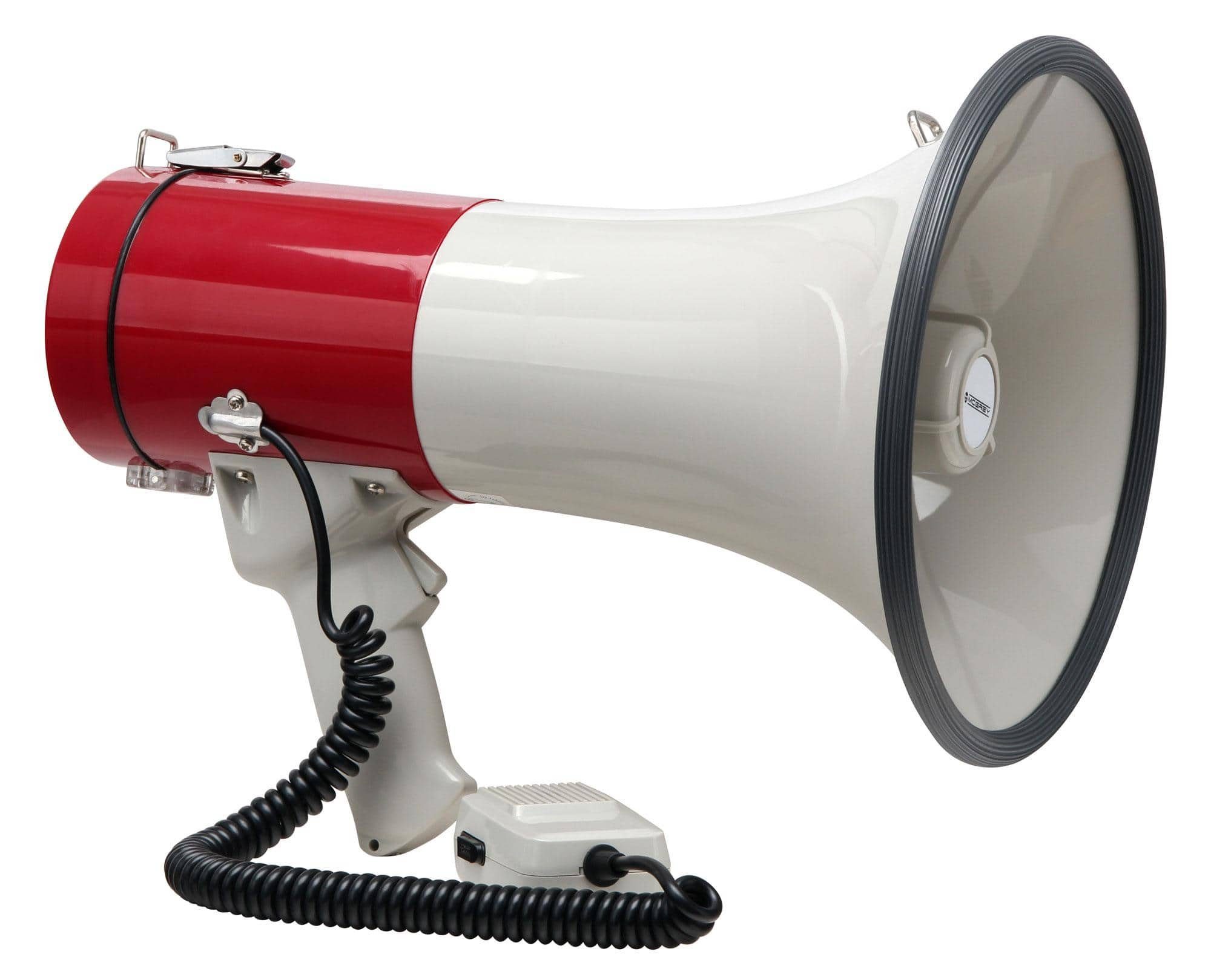 McGrey Megafon Megaphon - Колонки Sprachrohr, 25 Watt RMS bis zu 1km Reichweite, robuste Bauweise, (MP-500HS, Inkl. Tragegurt), Mit Handmikrofon und Sirene
