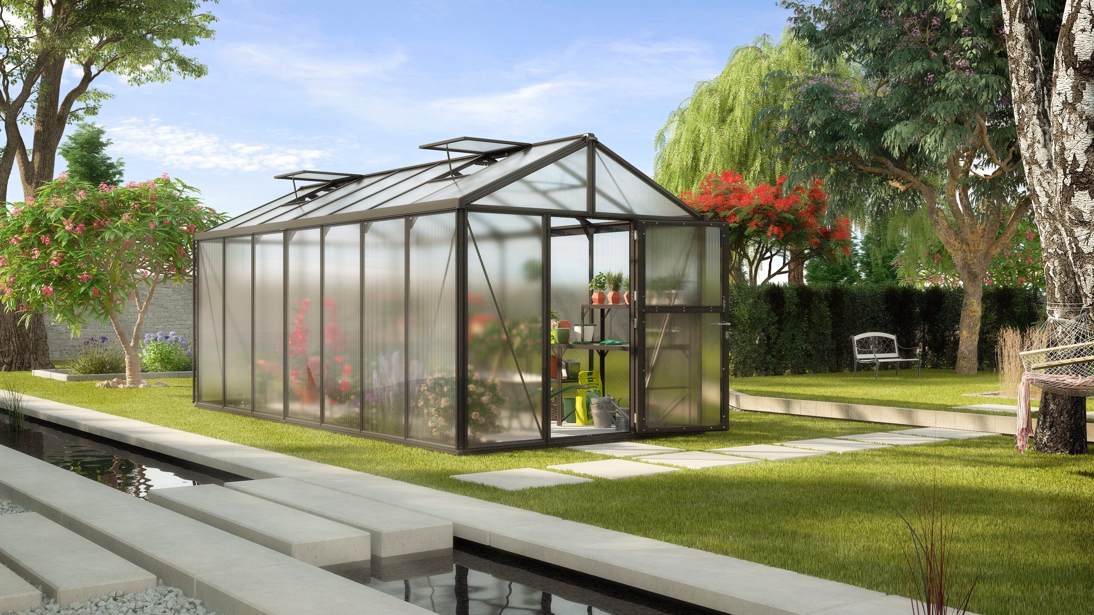 Vitavia Gewächshaus Zeus 13800, BxTxH: 266 x 547 x 250 cm, 10 mm Wandstärke