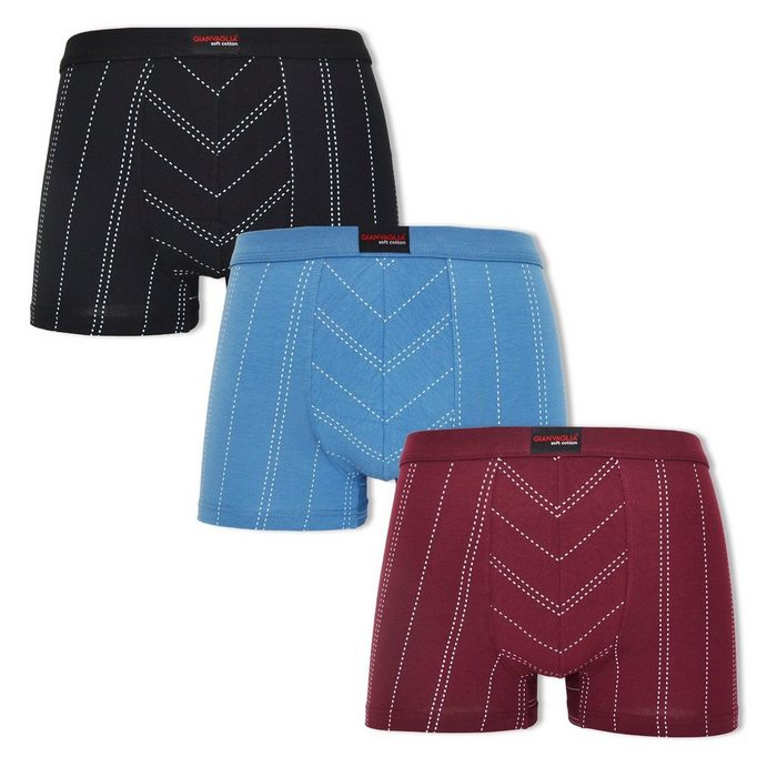 Holland Underwear Boxershorts Boxershorts Herren 3er Set GIANVAGLIA Premium Stretch Baumwolle 7002