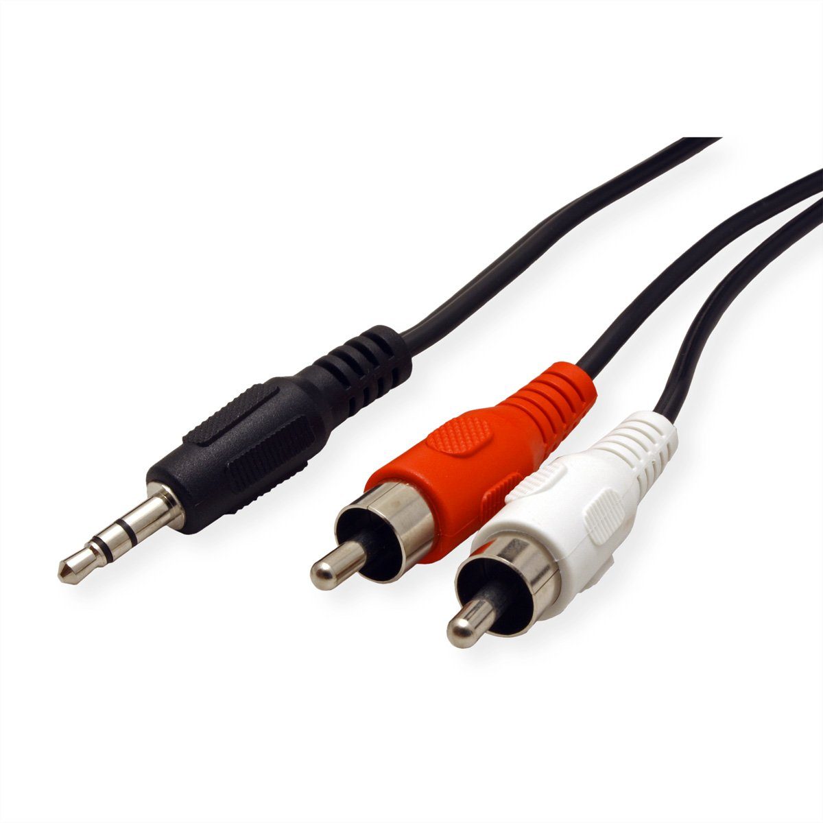 ROLINE 3,5mm (ST)-zu-Cinch (2x ST) Kabel Audio-Kabel, Klinke 3,5 mm, 3-polig Stereo (Mini-Klinke) Männlich (Stecker), Cinch (RCA) Männlich (Stecker) (150.0 cm), 1,5m