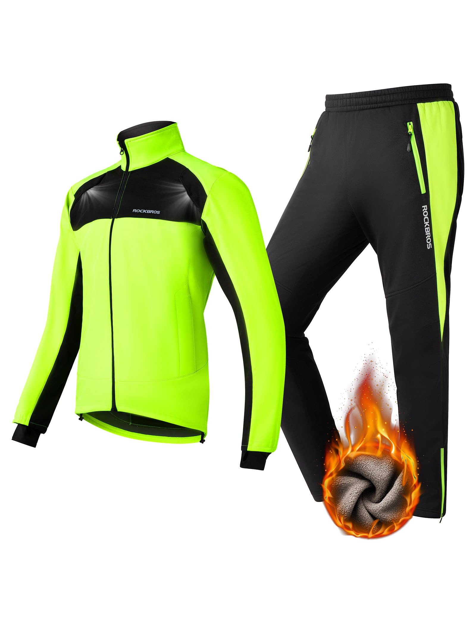 Fahrradjacke Fahrrad Jacke + Hose Set Winter Thermo Fahrradbekleidung