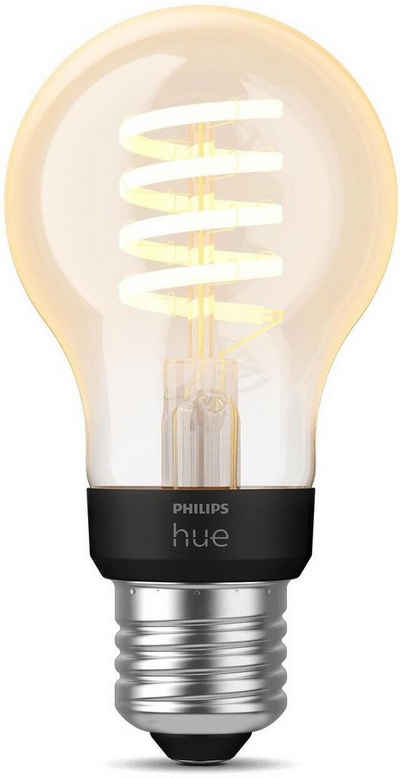 Philips Hue White Ambiance E27 Einzelpack Filament 300lm LED-Filament, E27, 1 St., Warmweiß, CCT-Farbtemperatursteuerung - warmweiß bis tageslichtweiß