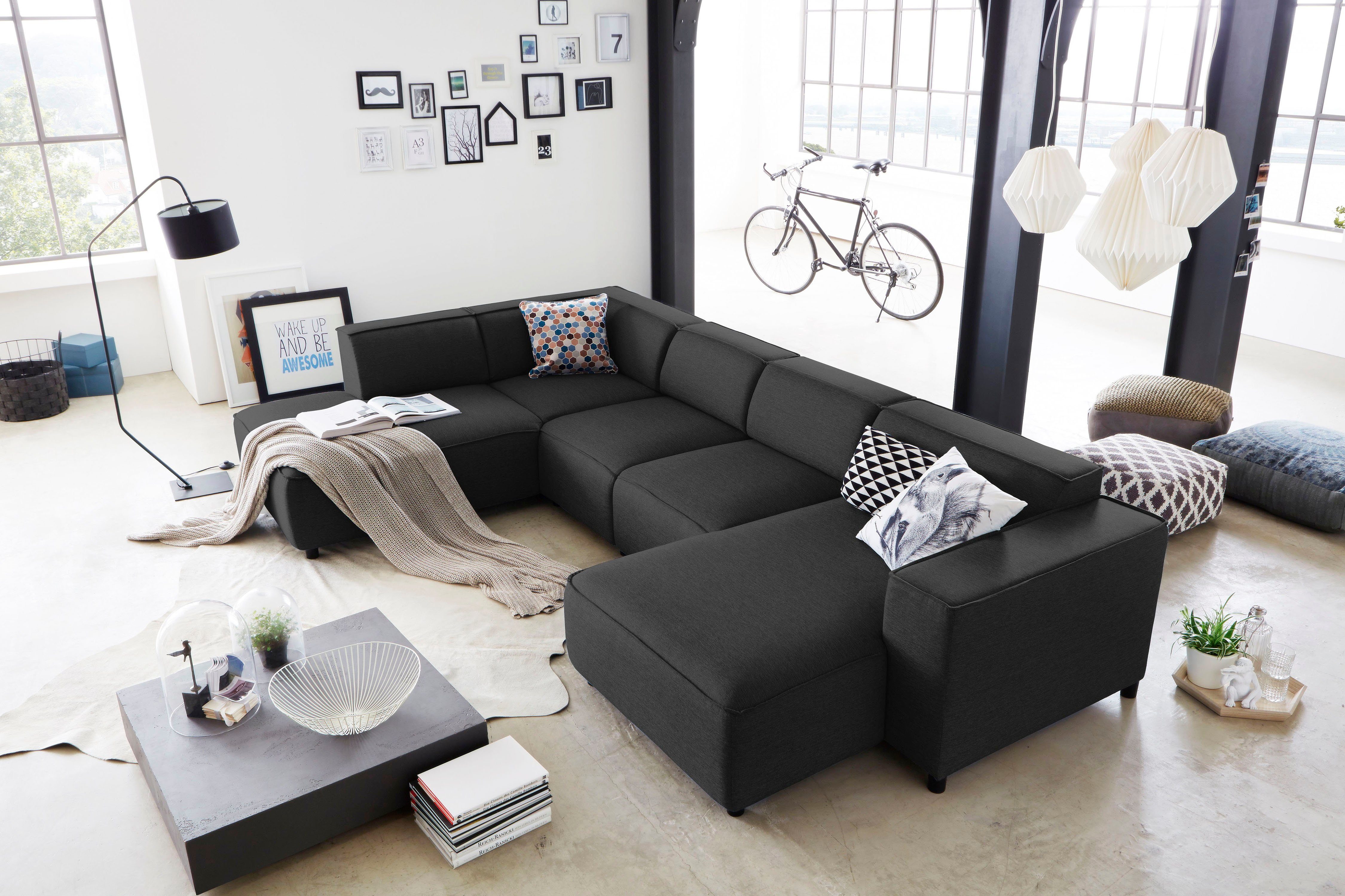Wohnlandschaft Bulky U-Form