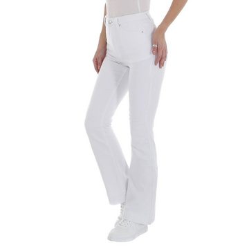 Ital-Design Bootcut-Jeans Damen Freizeit Stretch Bootcut Jeans in Weiß