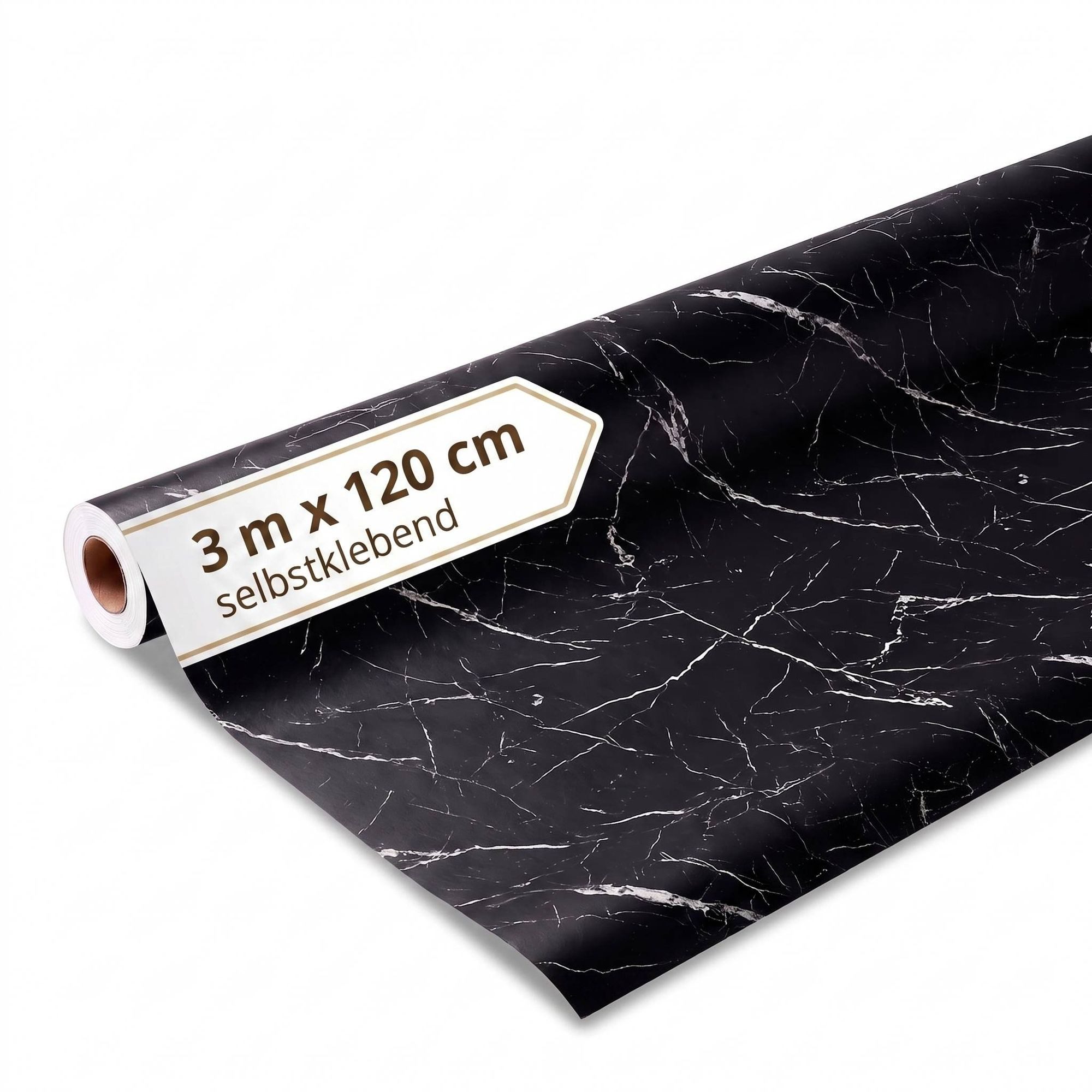 Dalsys Wandpaneel Wandverkleidung selbstklebend aus PVC auf Rolle, BxL: 120x300 cm, (120x300cm Marmoroptik Schwarz, 1-tlg., flexible Wandverkleidung Badezimmer wasserfest) 2,3mm Materialstärke, Spritzschutz Küchenrückwand