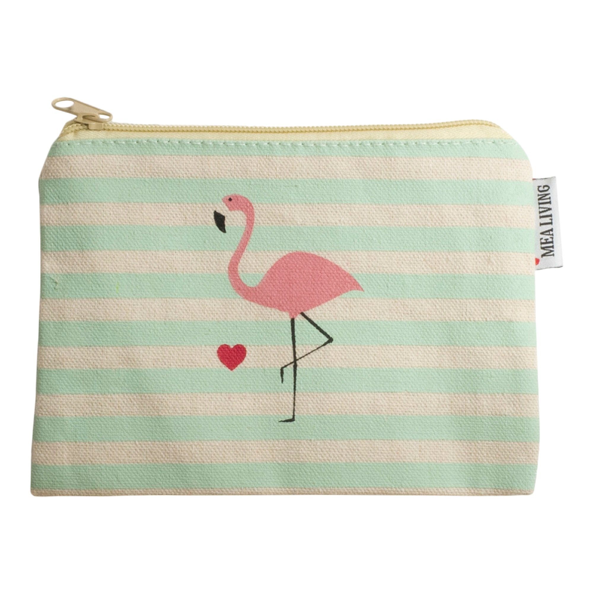 MEA LIVING Schreibgeräteetui MEA LIVING kleine Tasche Kultur "Flamingo" Schmink Beutel Aufbewahrungs Kosmetik