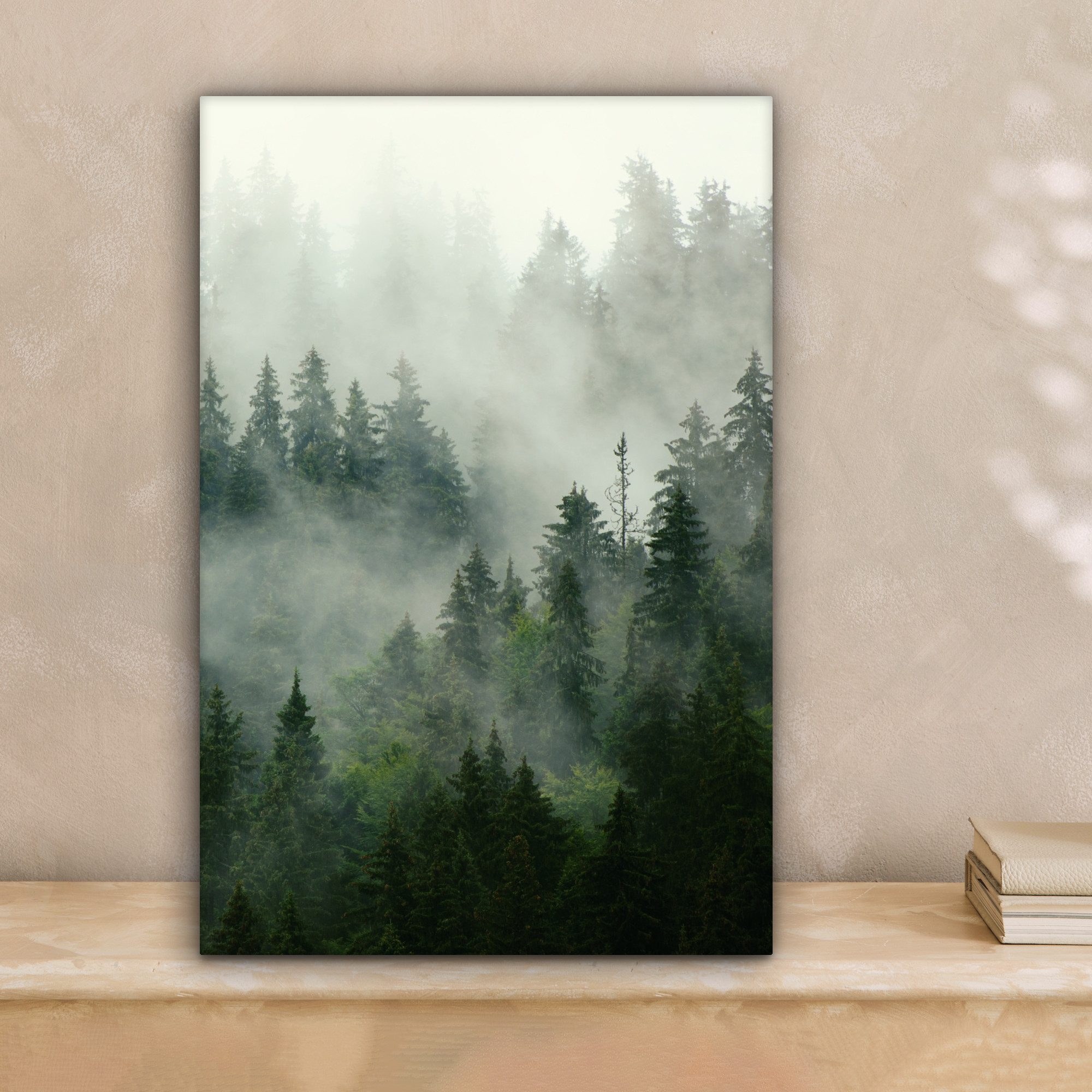 OneMillionCanvasses® Leinwandbild Wald - Nebel - Bäume - Natur, Fotodruck ( günstig online kaufen