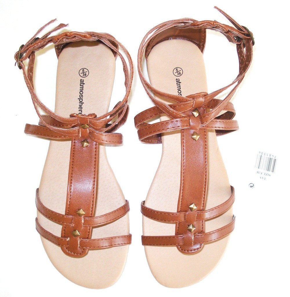 Sarcia.eu Braune Sandalen mit Nieten 40 EU Römersandale