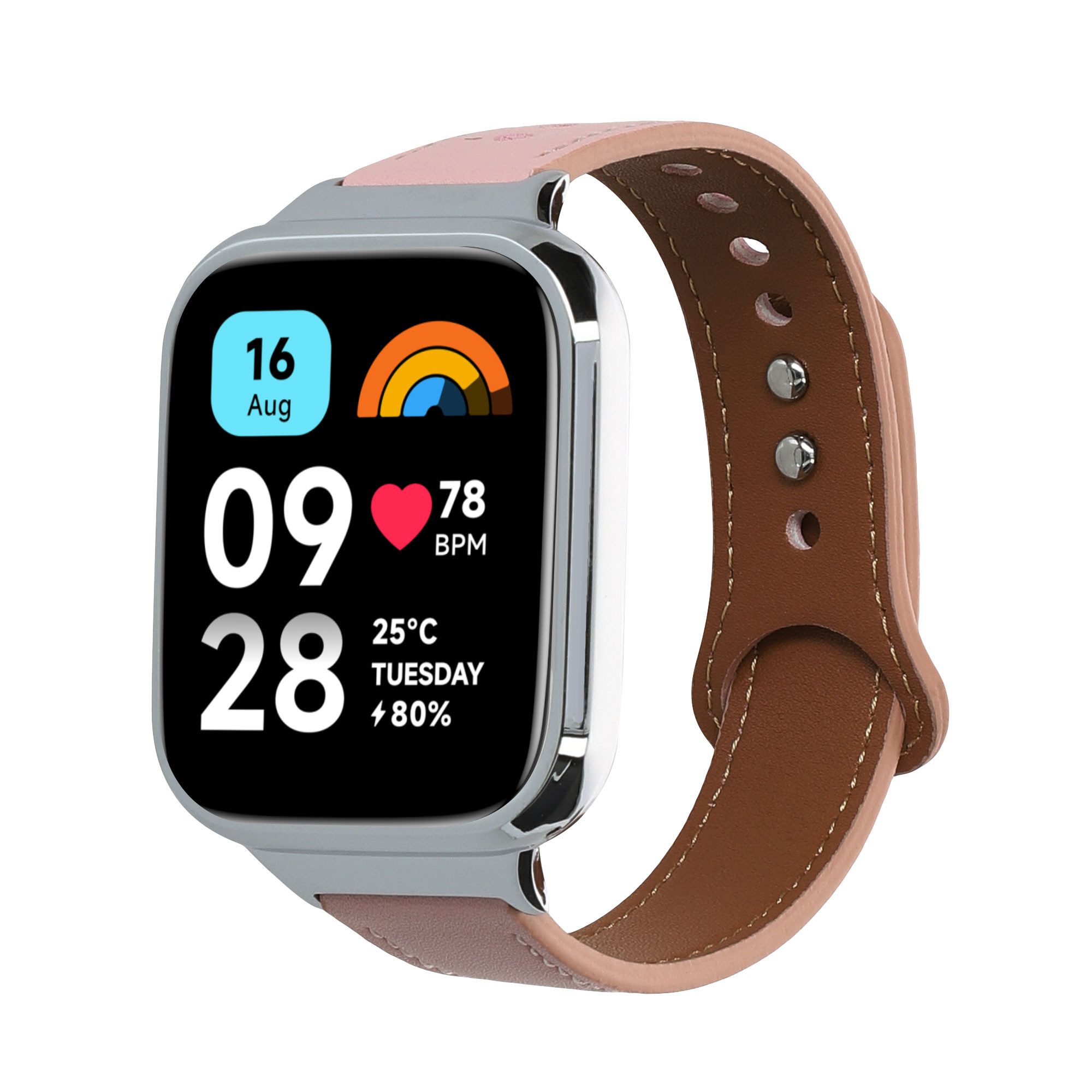 kwmobile Echtleder Armband für Xiaomi Redmi Watch 3 Active / Redmi Watch 3 Lite Smartwatch, 1-tlg., Ersatzarmband für Fitnesstracker - Wechselarmband Smartwatch