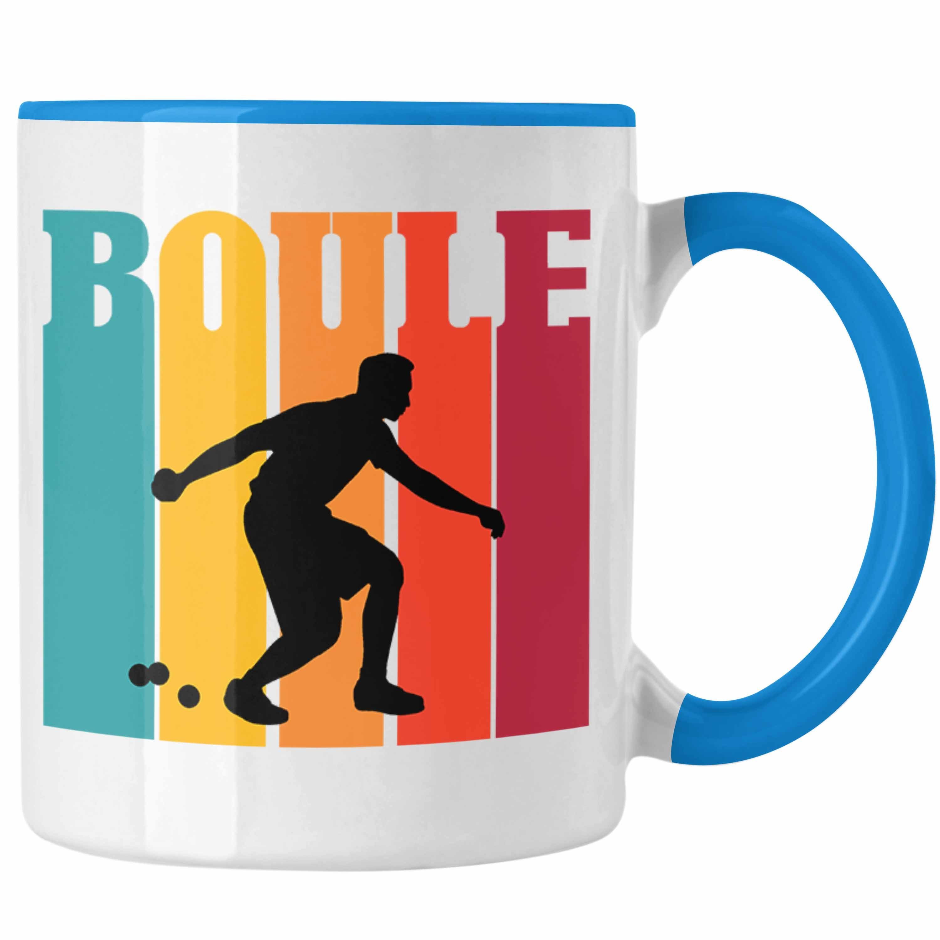 Trendation Tasse Boule Tasse für Boule-Spieler als Geschenkidee Spruch Blau