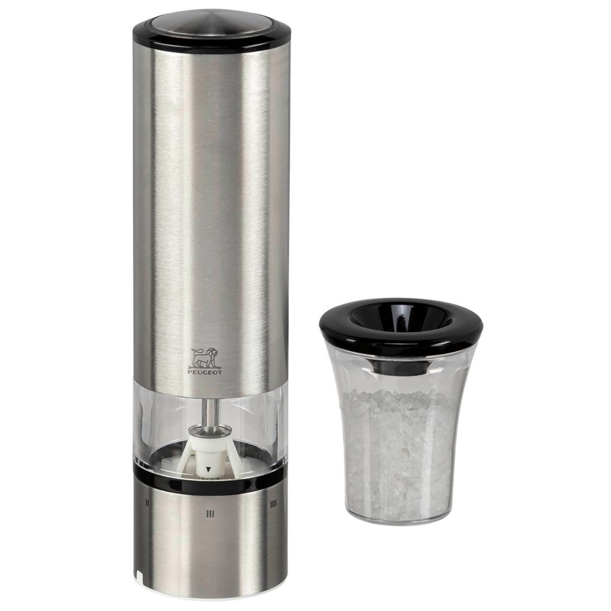 PEUGEOT Gewürzmühle ELIS SENSE Elektrische Salzmühle Edelstahl 20 cm