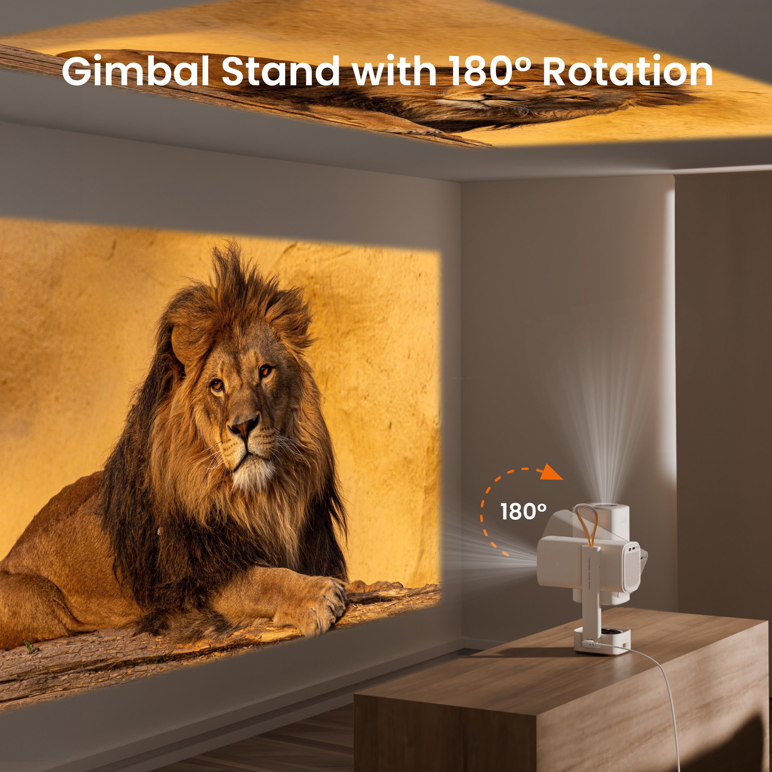 Yaber PROJECTOR T1 Pro tragbarer Kinoprojektor 180° Drehung Beamer