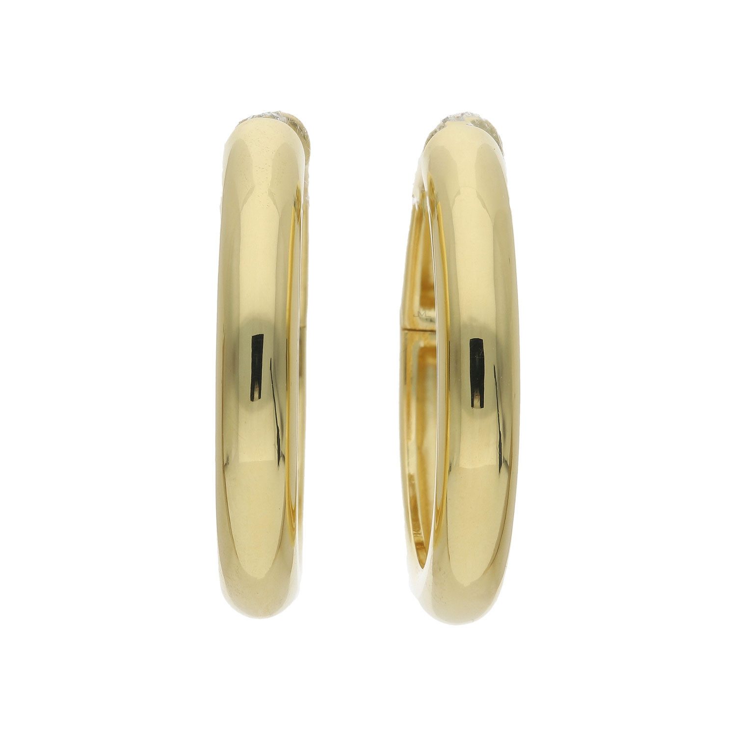 JuwelmaLux Paar Creolen Creolen Silber 925 Gold plattiert Rund JL20-06-1377 JuwelmaLux (kein Set, 2-tlg., inkl. edelm Schmucketui)