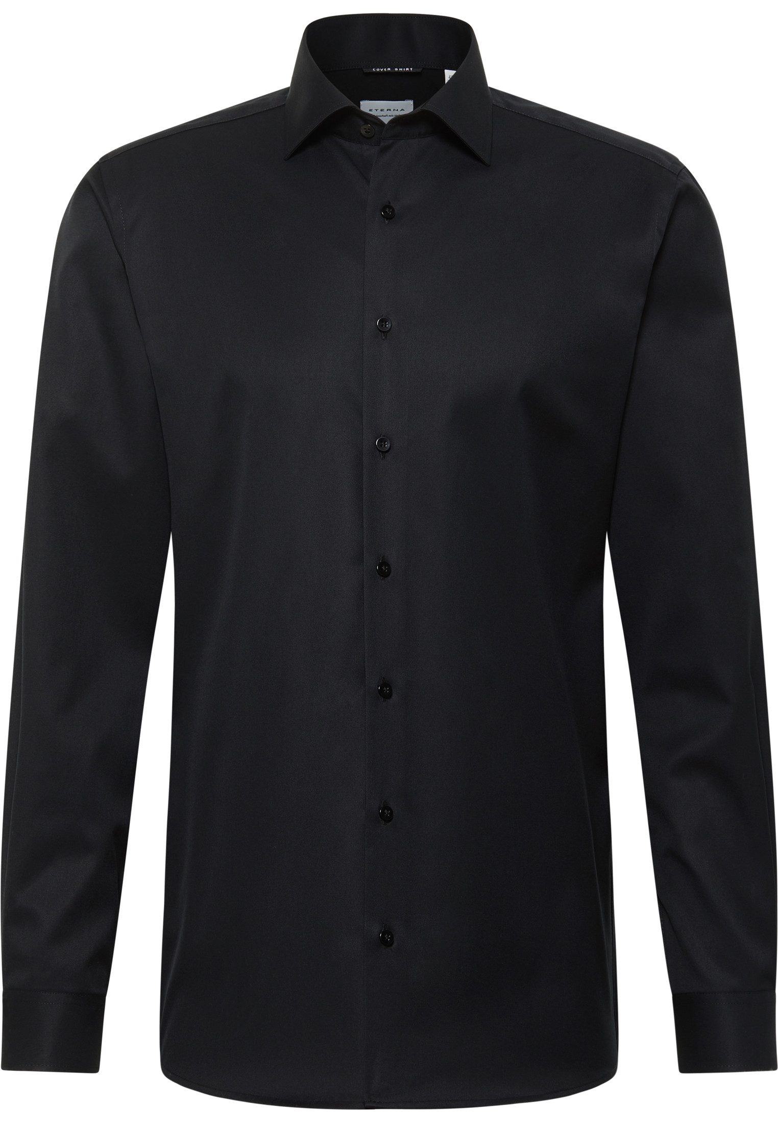 Eterna Klassische Bluse ETERNA MODERN FIT COVER SHIRT Langarm Hemd schwarz twill 8817-39-X18K