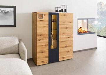 Massivmoebel24 Highboard Highboard Wildeiche 116x43,5x143 natur geölt/lackiert KITZBÜHEL #107