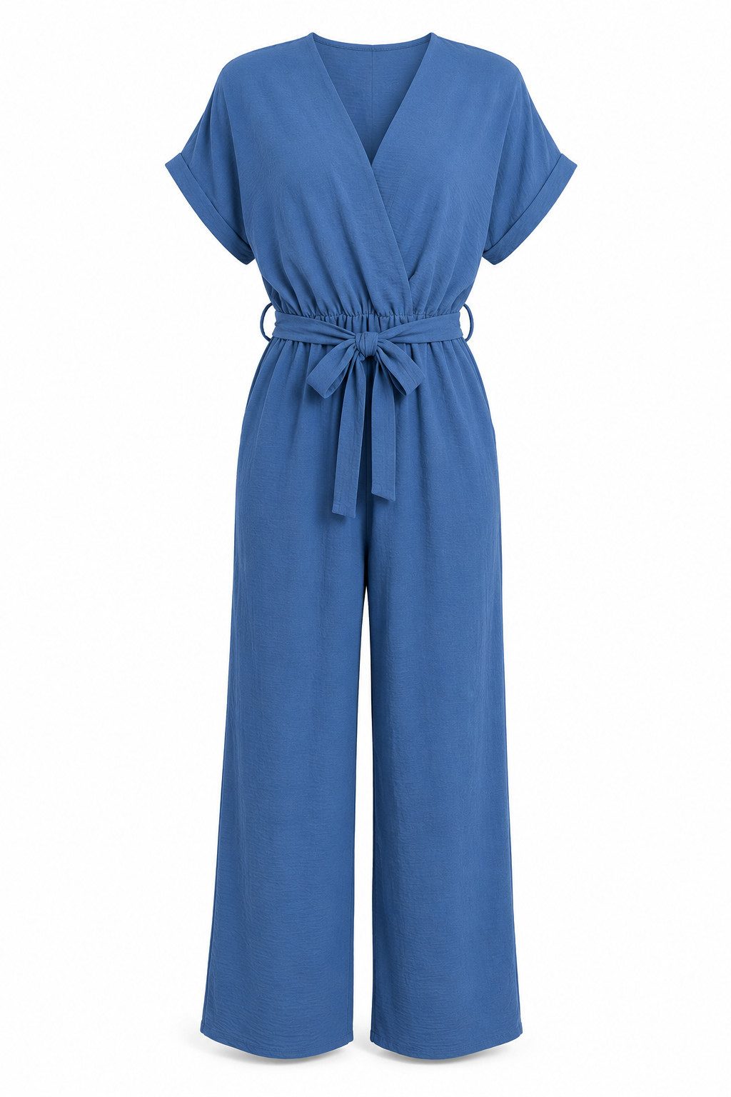 ITALY VIBES Jumpsuit - gemütlicher Jumpsuit mit Bindegürtel - einfarbiger Overall