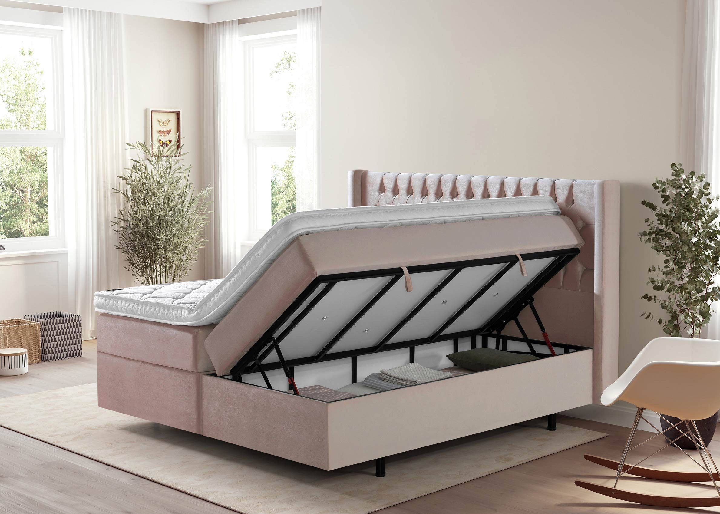 BettCo Stauraumbett Boxspringbett mit Bettkasten Florida günstig online kaufen