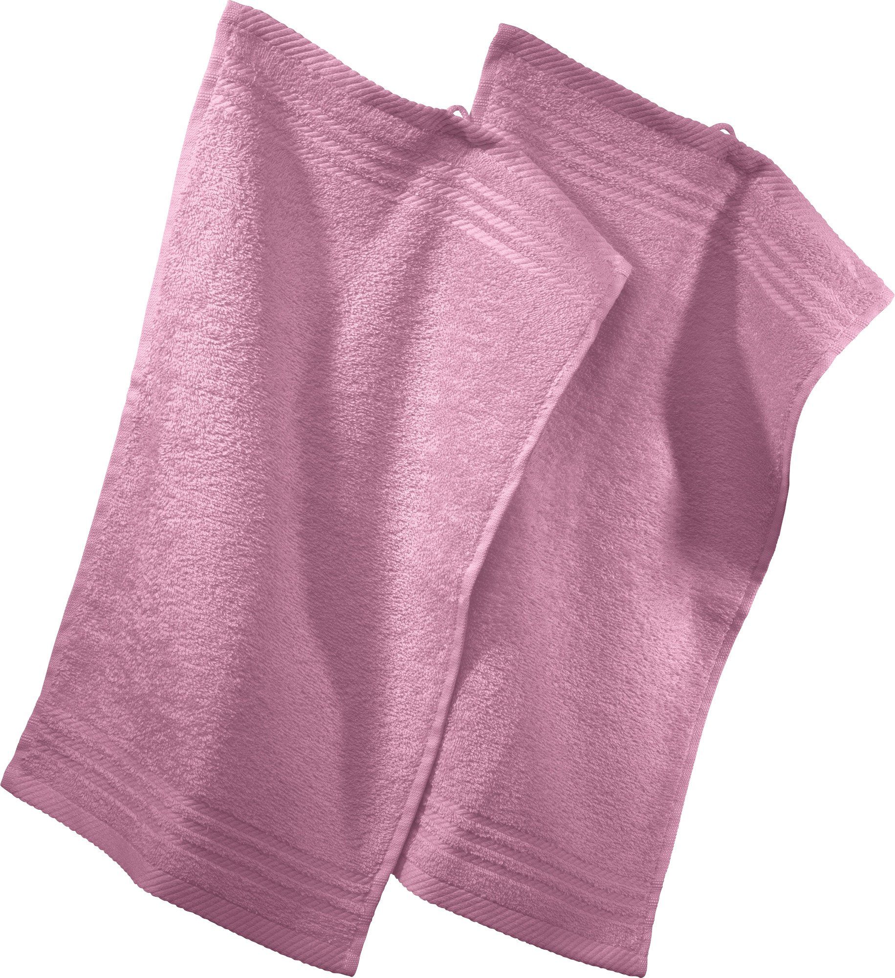 REDBEST Gästehandtuch Gästetuch 2er-Pack, Frottier (2-St), Walk-Frottier Uni rosa