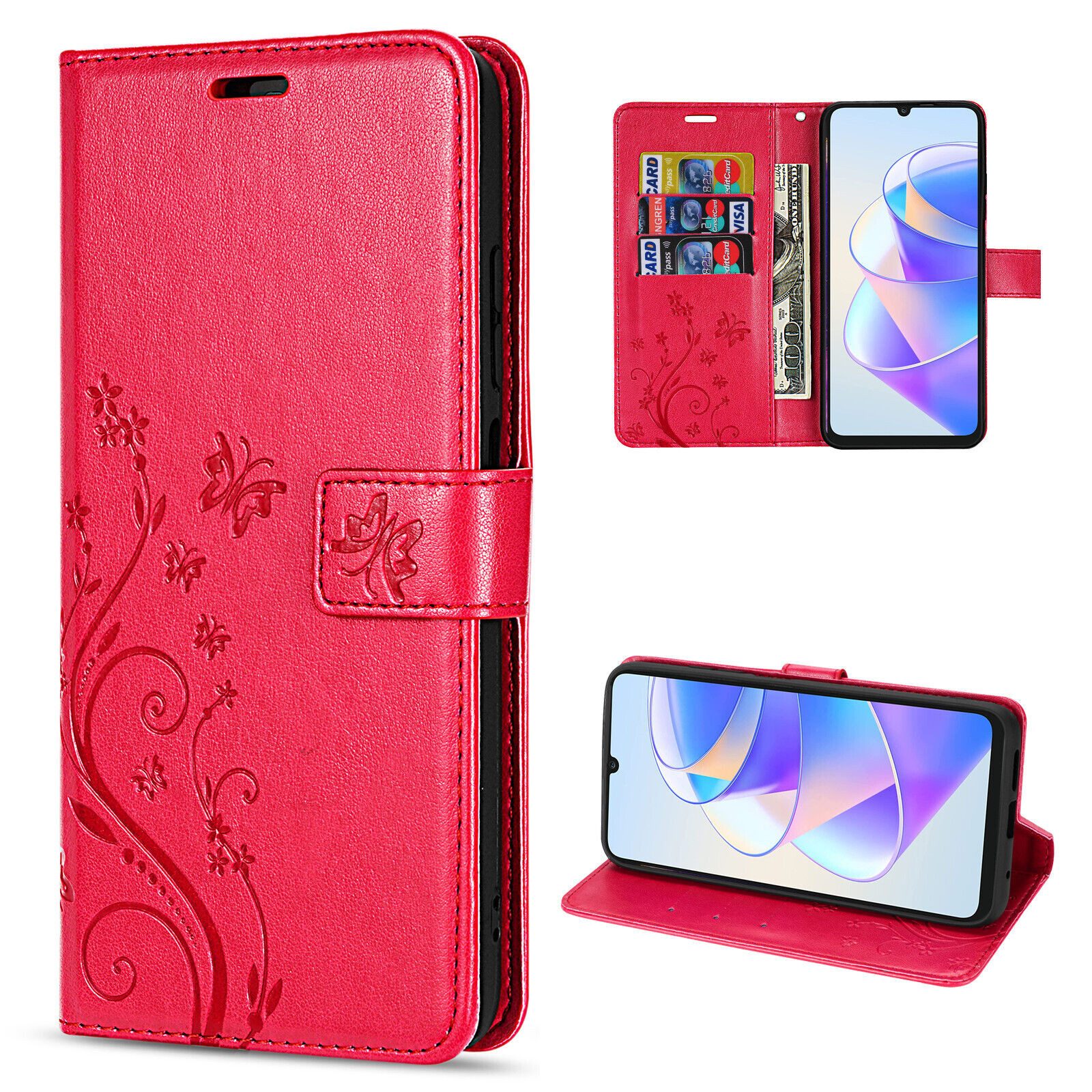 betterfon Handyhülle Handytasche für Honor X7A Klapphülle Wallet Case, Bookstyle-Hülle: Magnetverschluss 3 Kartenfächer & Standfunktion