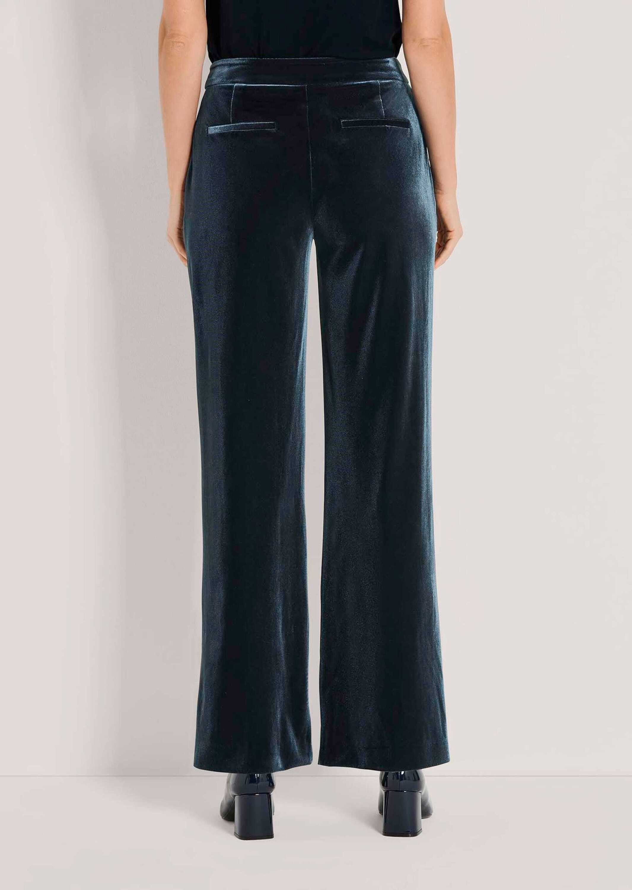 MADELEINE Palazzohose Elegante Hose mit luxuriösem Touch Weite Silhouette mit samtigen Glanz, breiter Formbund