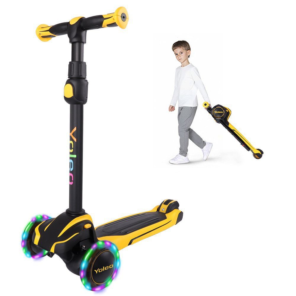 YOLEO Scooter Faltbarer Kinderoller Kinderscooter Dreiradscooter ab 3 Jahre