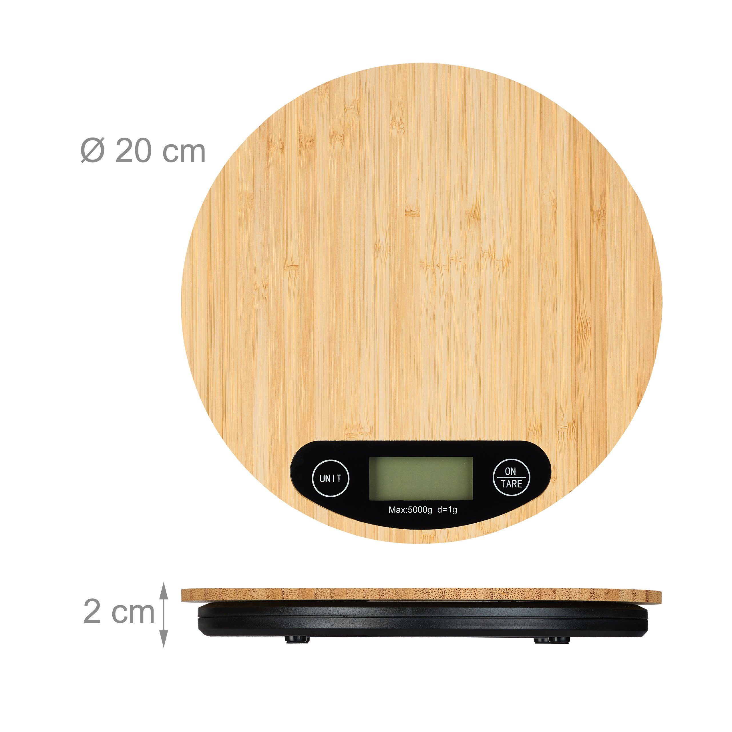 aus relaxdays Digitale Küchenwaage Bambus Küchenwaage