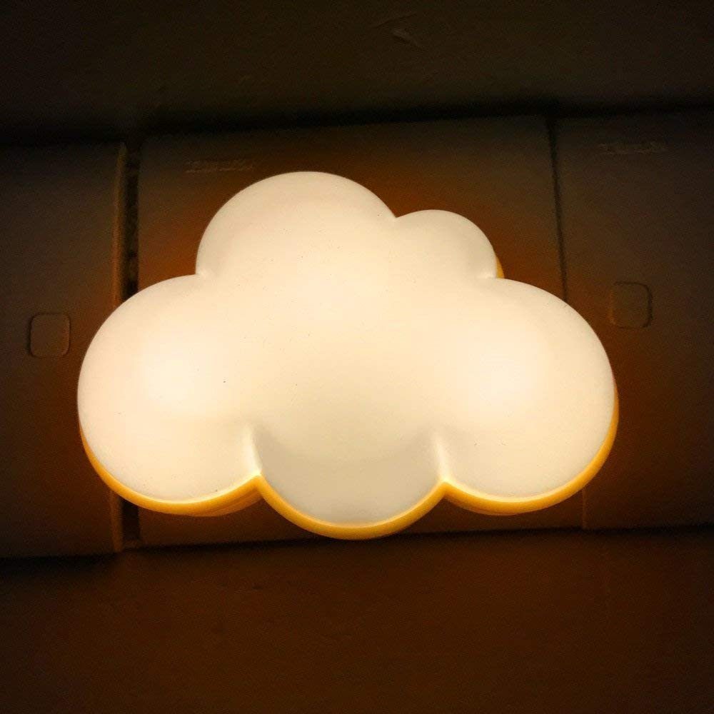 Lichtsensorik Wandleuchten Warmweiß,Wolkenform, MUPOO Für Automatische Nachttischlampe Nachtlicht LED LED Schalter Baby 0.7W Kinder, LED mit Steckdosenleuchte