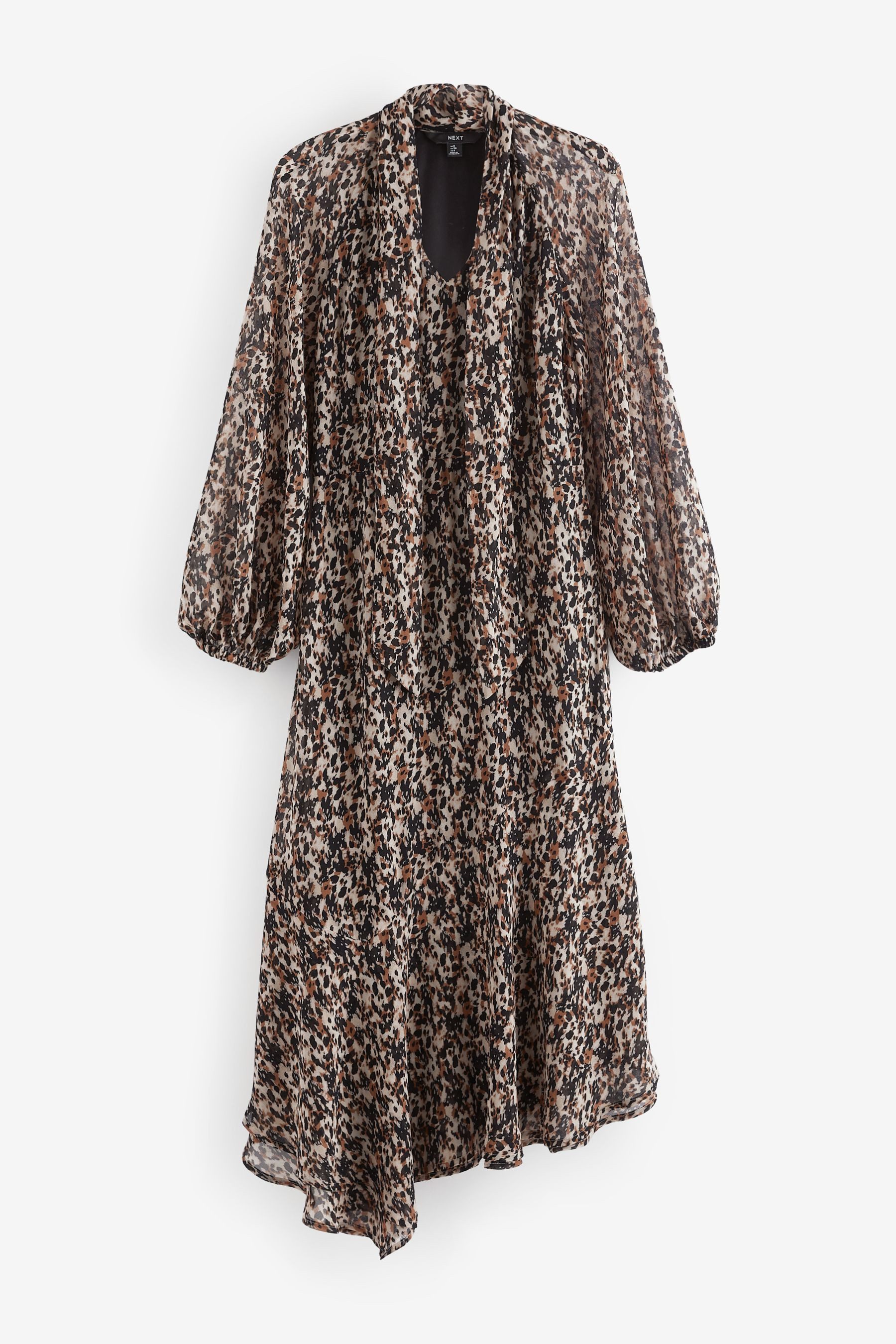 Midikleid Asymmetrisches Midikleid mit langen Ärmeln