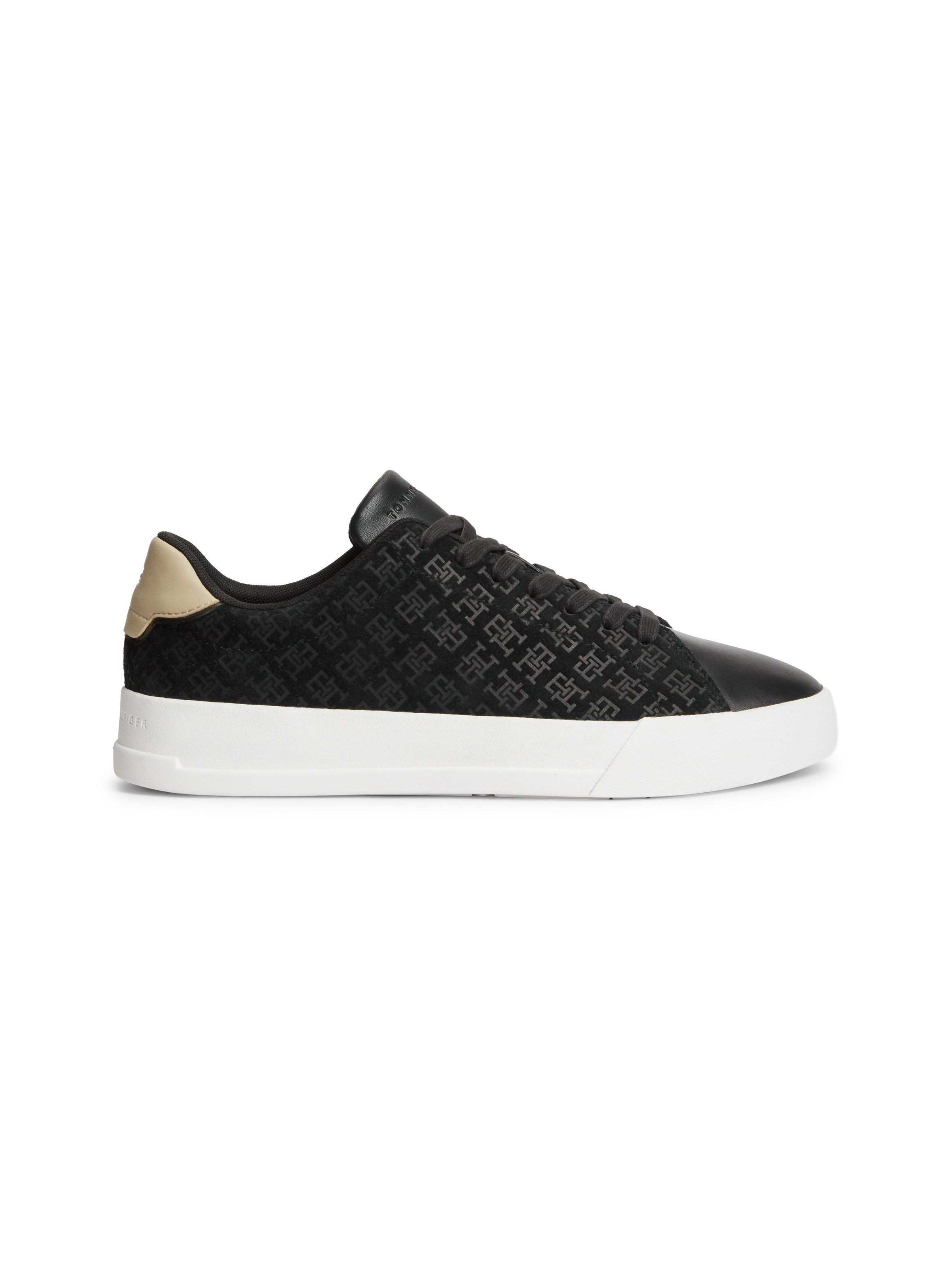 Tommy Hilfiger TH COURT LTH MIX MONOGRAM Sneaker Freizeitschuh, Halbschuh, Schnürer mit TH-Allover-Prägung – Bild 4 von 5