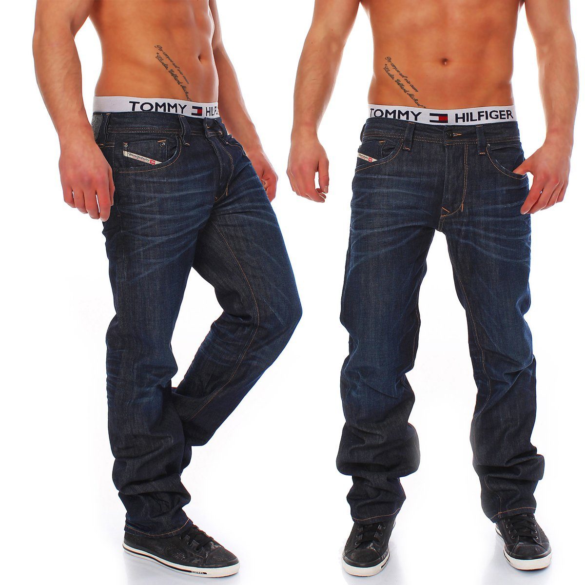 Diesel Gerade Jeans Diesel Herren Jeans Larkee Regular Straight Dezenter Used-Look