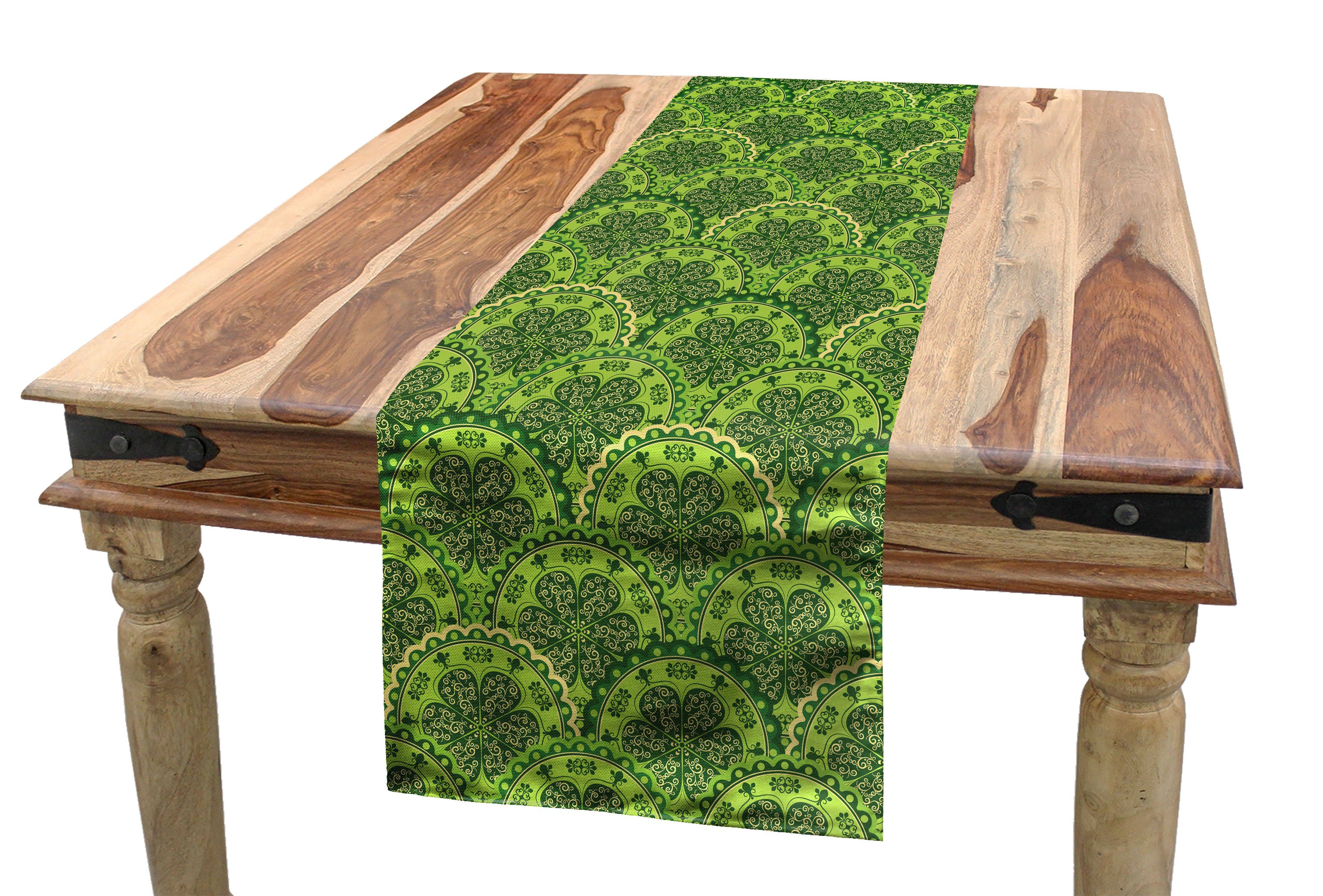 Abakuhaus Tischläufer Esszimmer Küche Rechteckiger Dekorativer Tischläufer, Mandala Floral Kreise Blätter