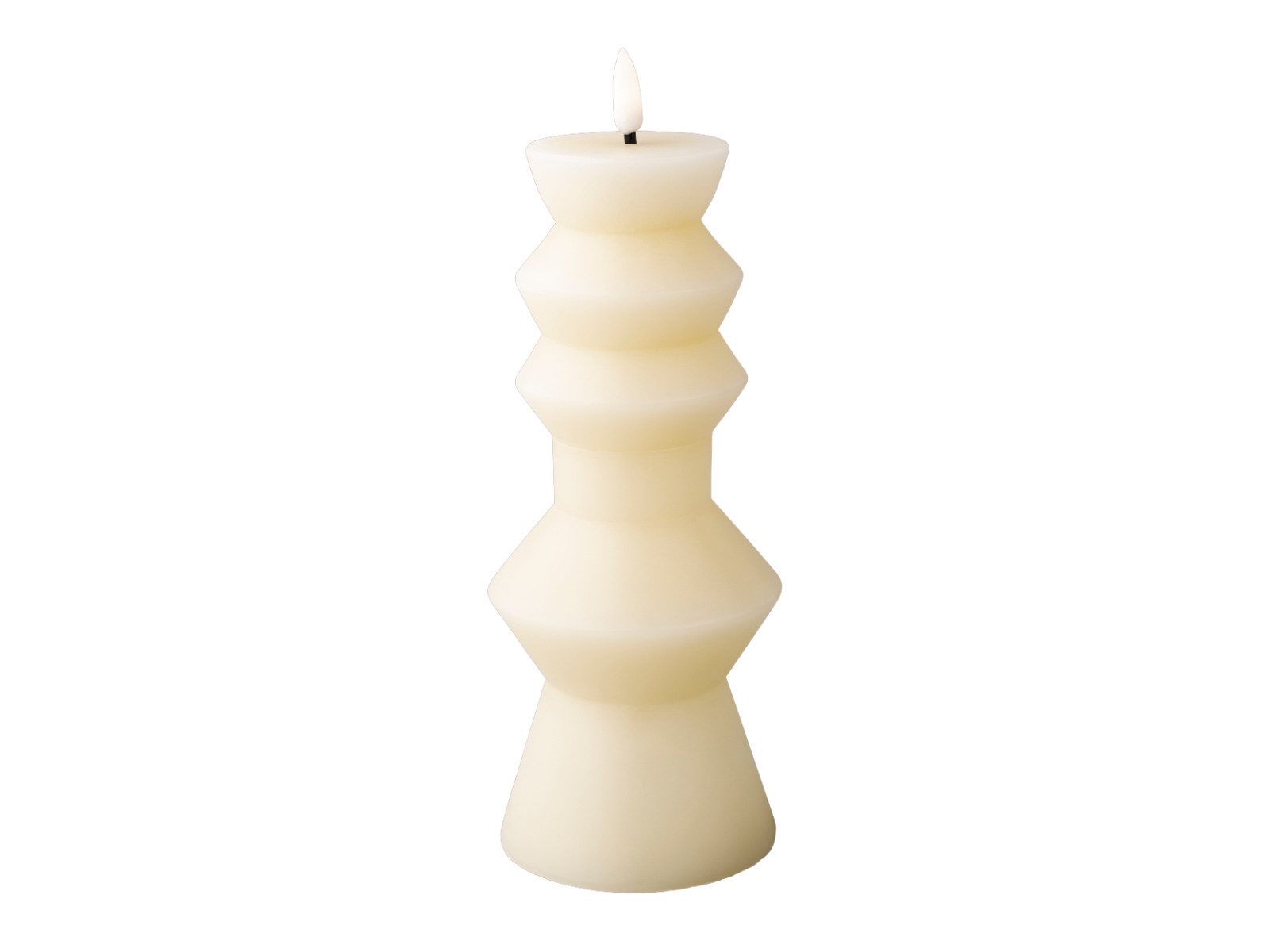 Dekofigur LED Kerze Wachs creme/warmes weiss 23cm