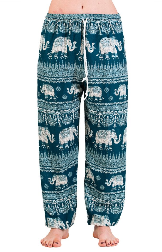 PANASIAM Haremshose Muckhose aus feiner natürlicher Viskose bequeme Haremshose für Damen leichte Sommerhose mit Seitentaschen Aladinhose