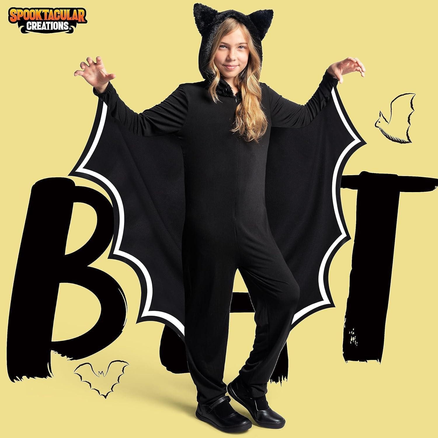 LuxusKollektion Monster-Kostüm Kinder Fledermaus Kostüm Flügel Jumpsuit Schwarz Halloween Dress Up