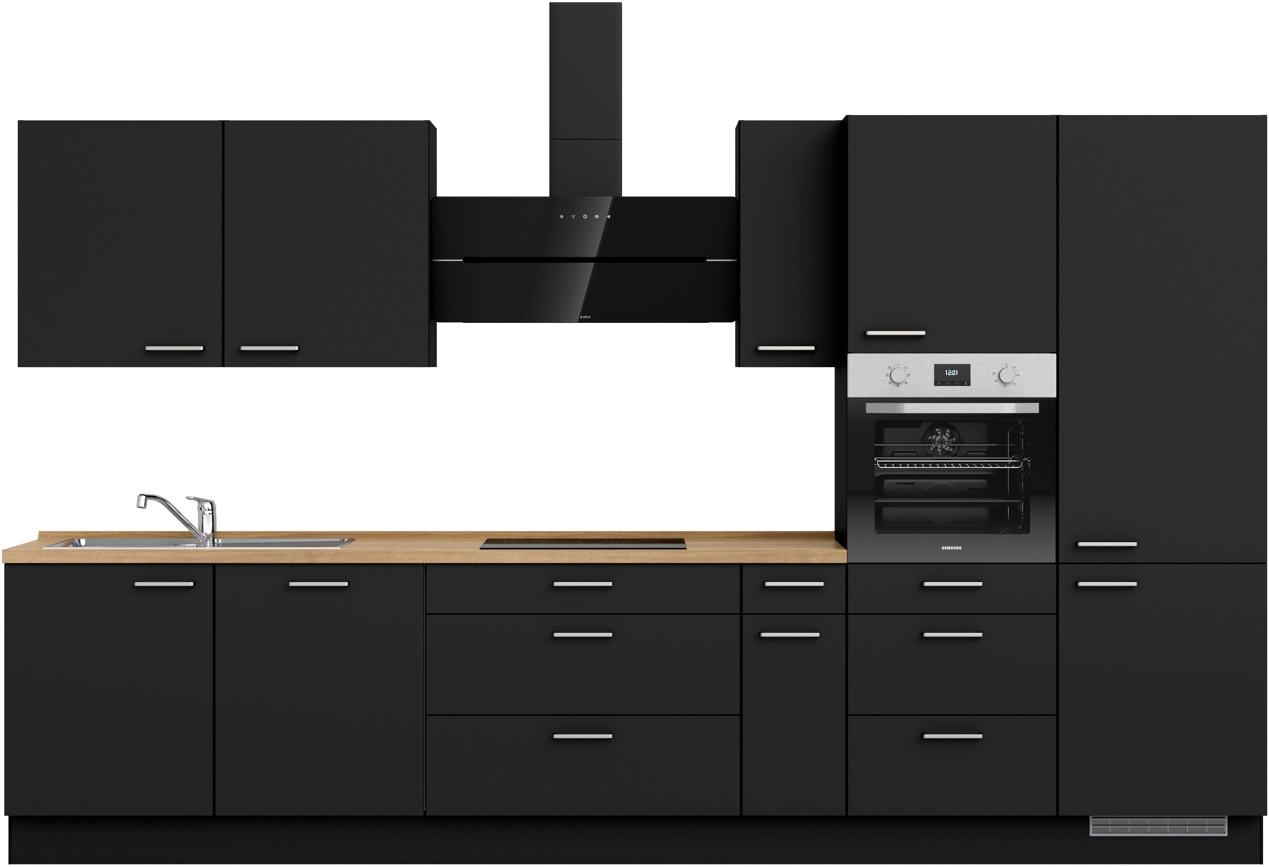 nobilia® Küchenzeile "Touch premium", vormontiert, Ausrichtung wählbar, Breite 360 cm, ohne E-Geräte