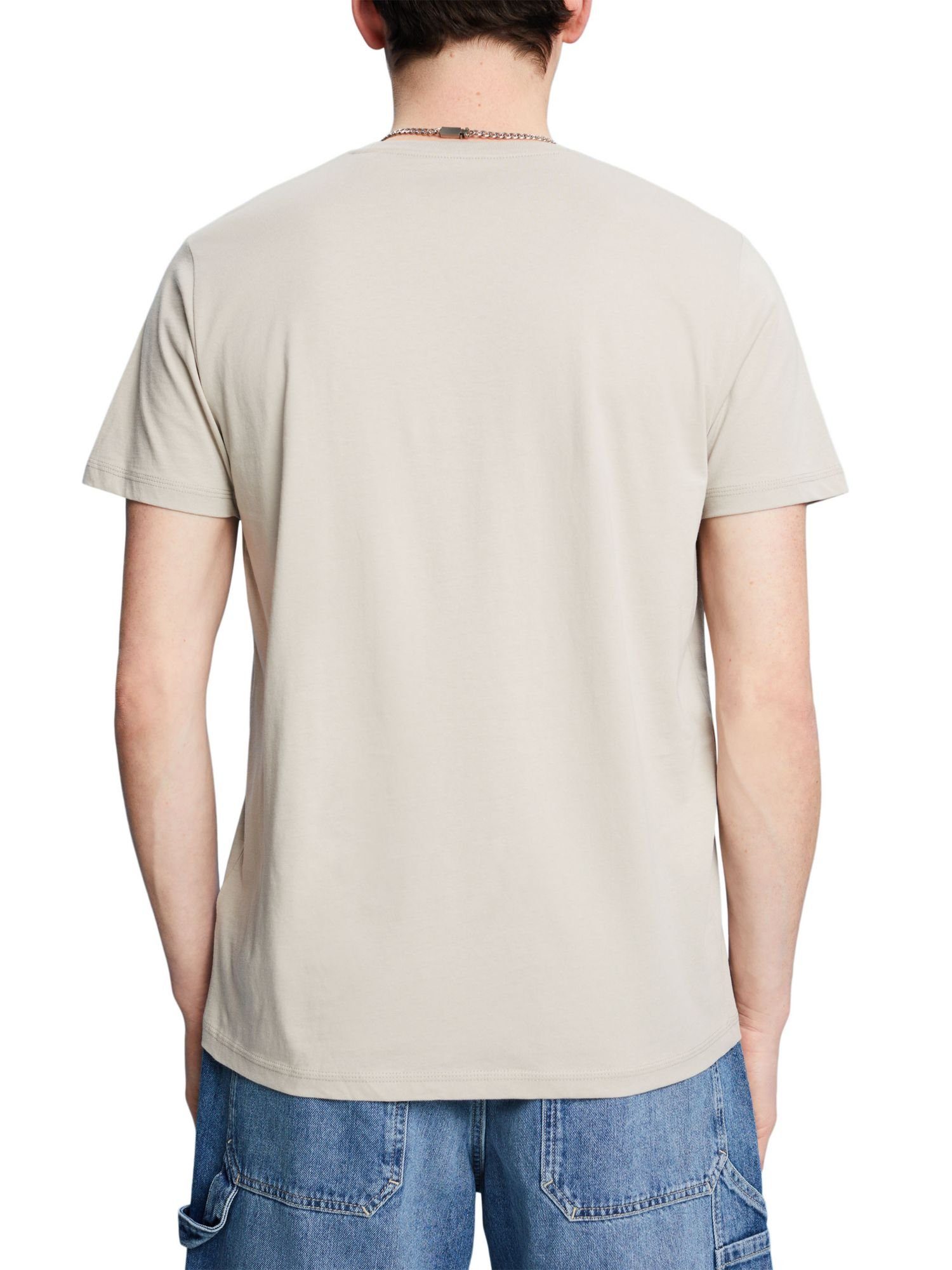 edc by Esprit T-Shirt Rundhals-T-Shirt, GREY Baumwolle % (1-tlg) 100 LIGHT